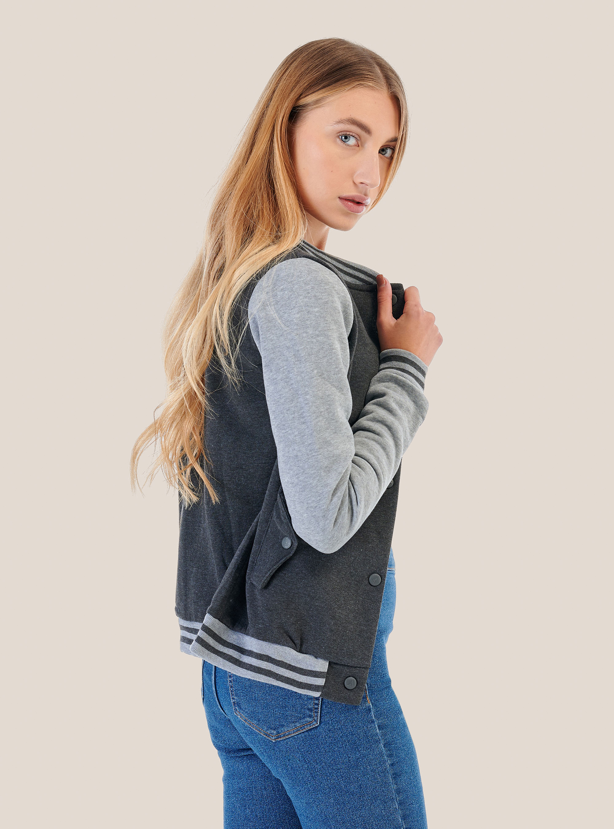Baseball jacket, GREY MELANGE