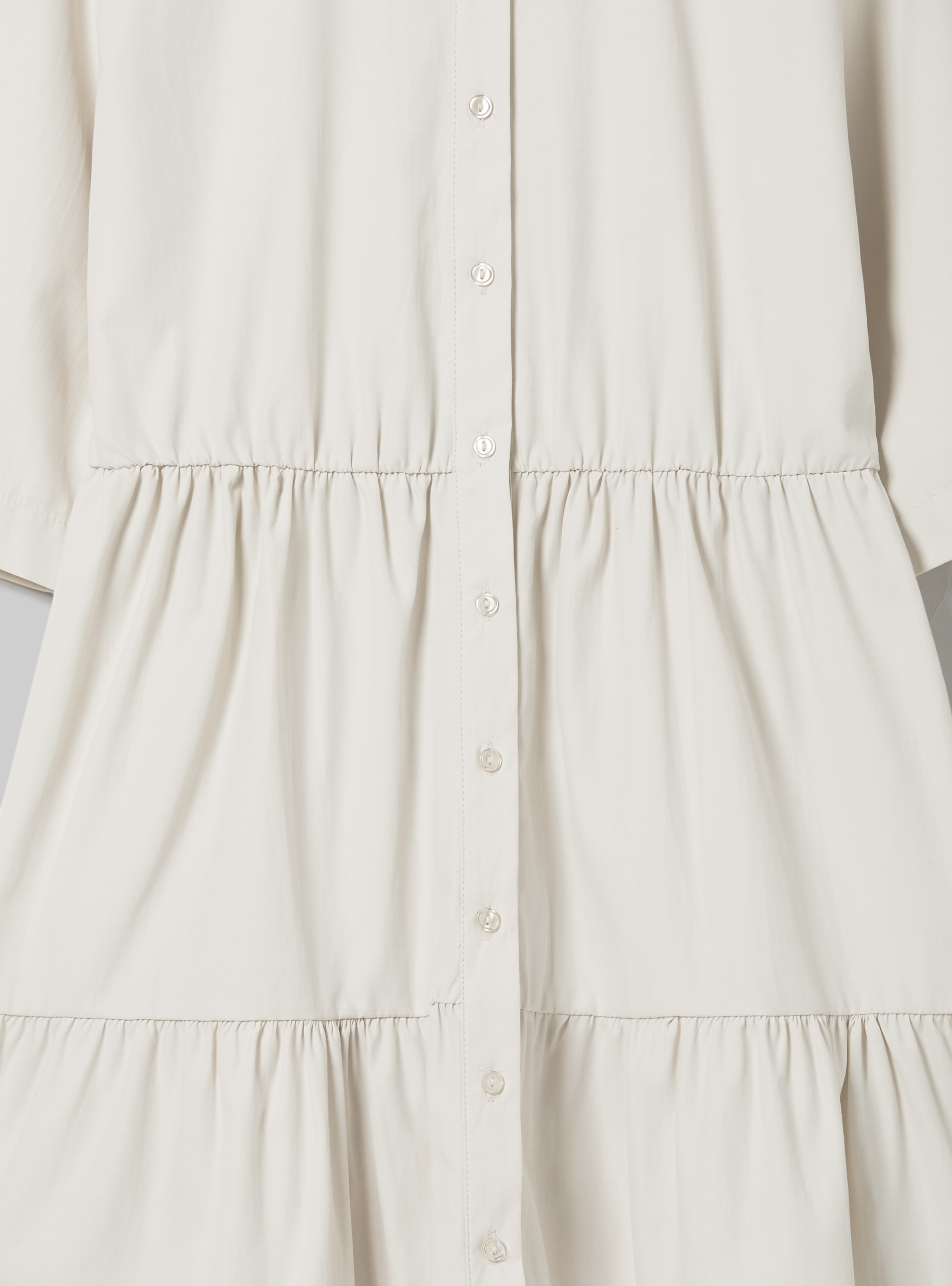 Vestito chemisier in popeline, BG3 BEIGE LIGHT
