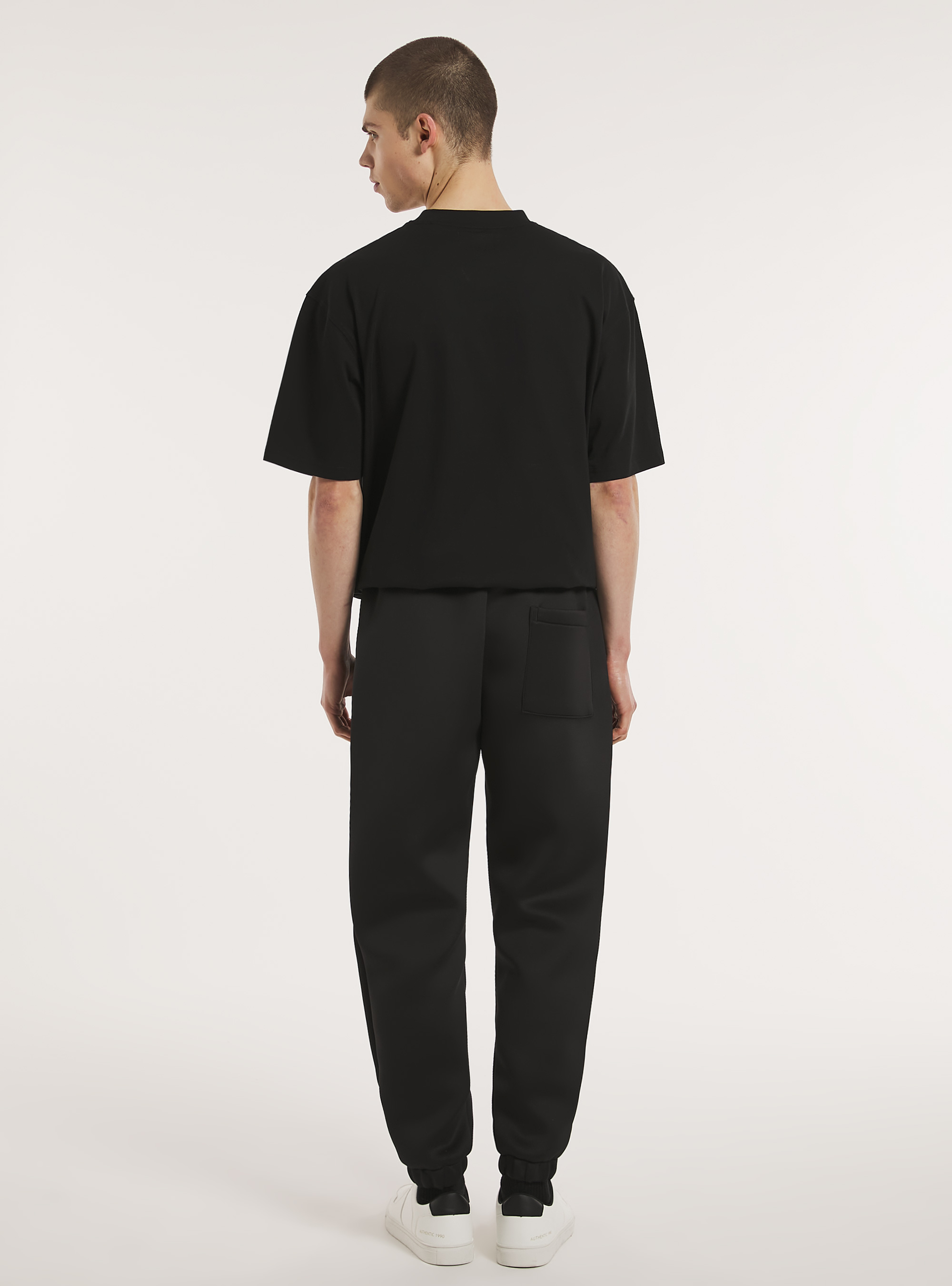 Jogger in scuba fabric, BK1 BLACK