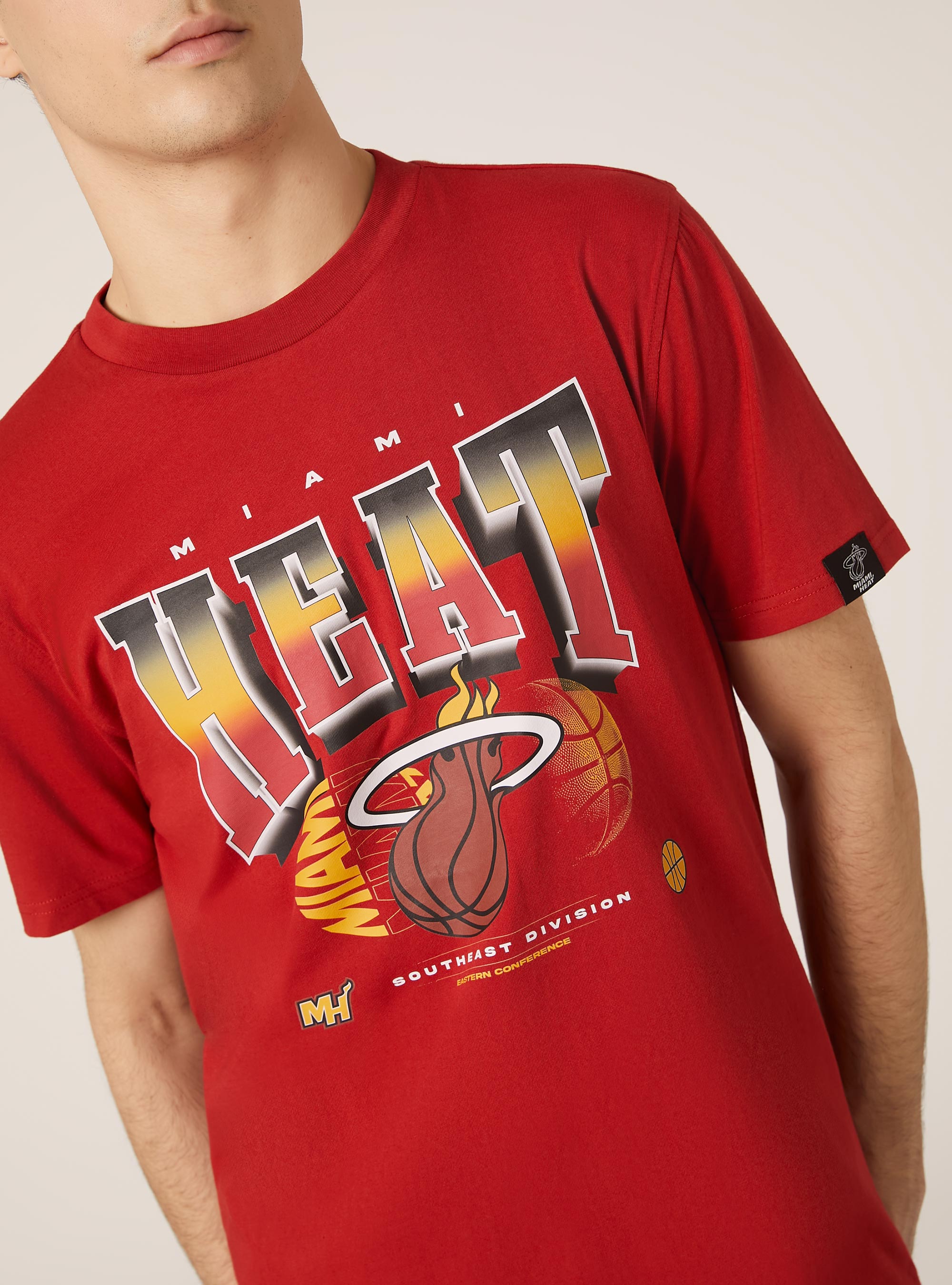 Cotton T-shirt with NBA / Alcott print., RD1 RED DARK