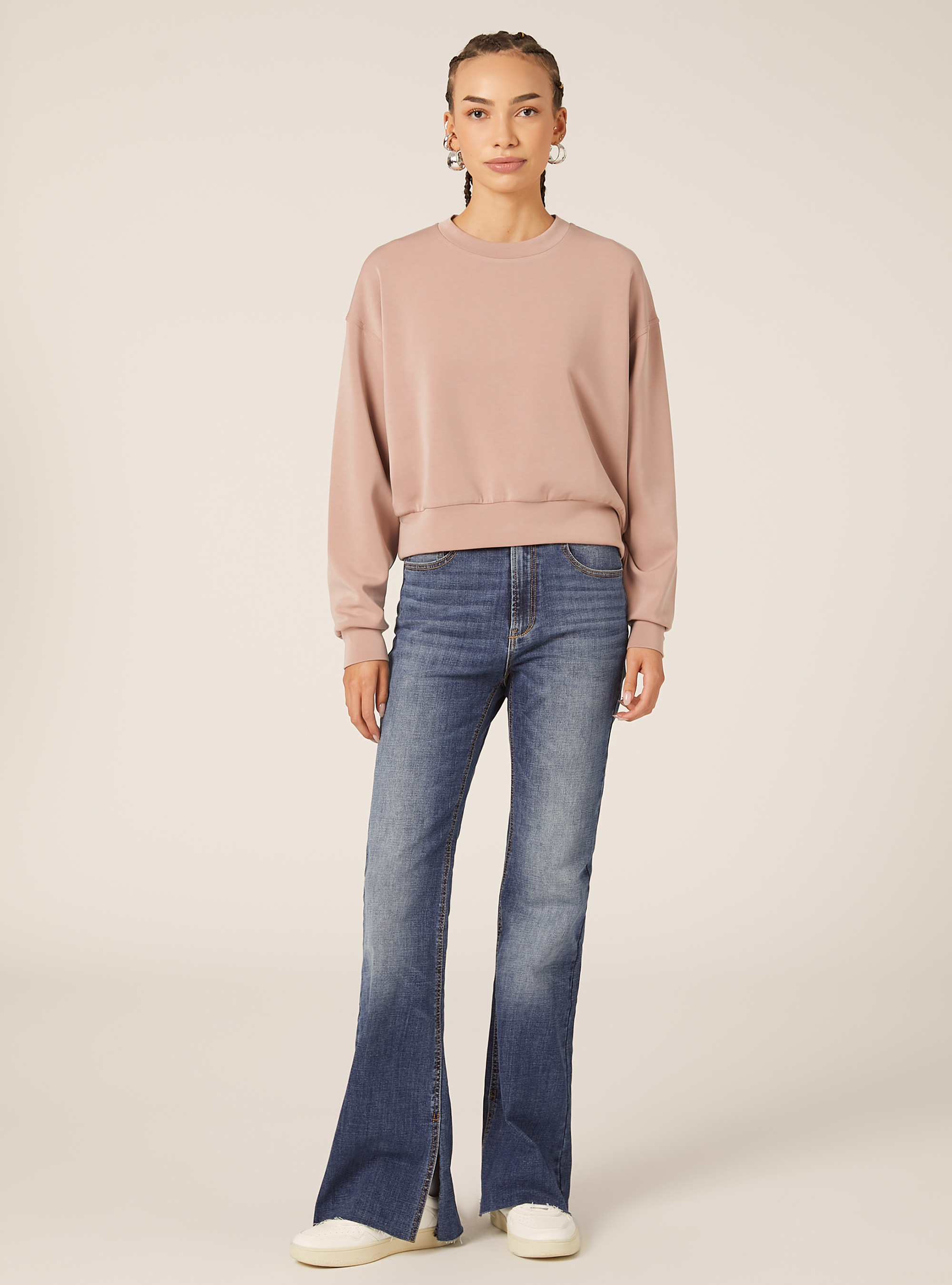Soft touch sweatshirt, PK2 PINK MEDIUM