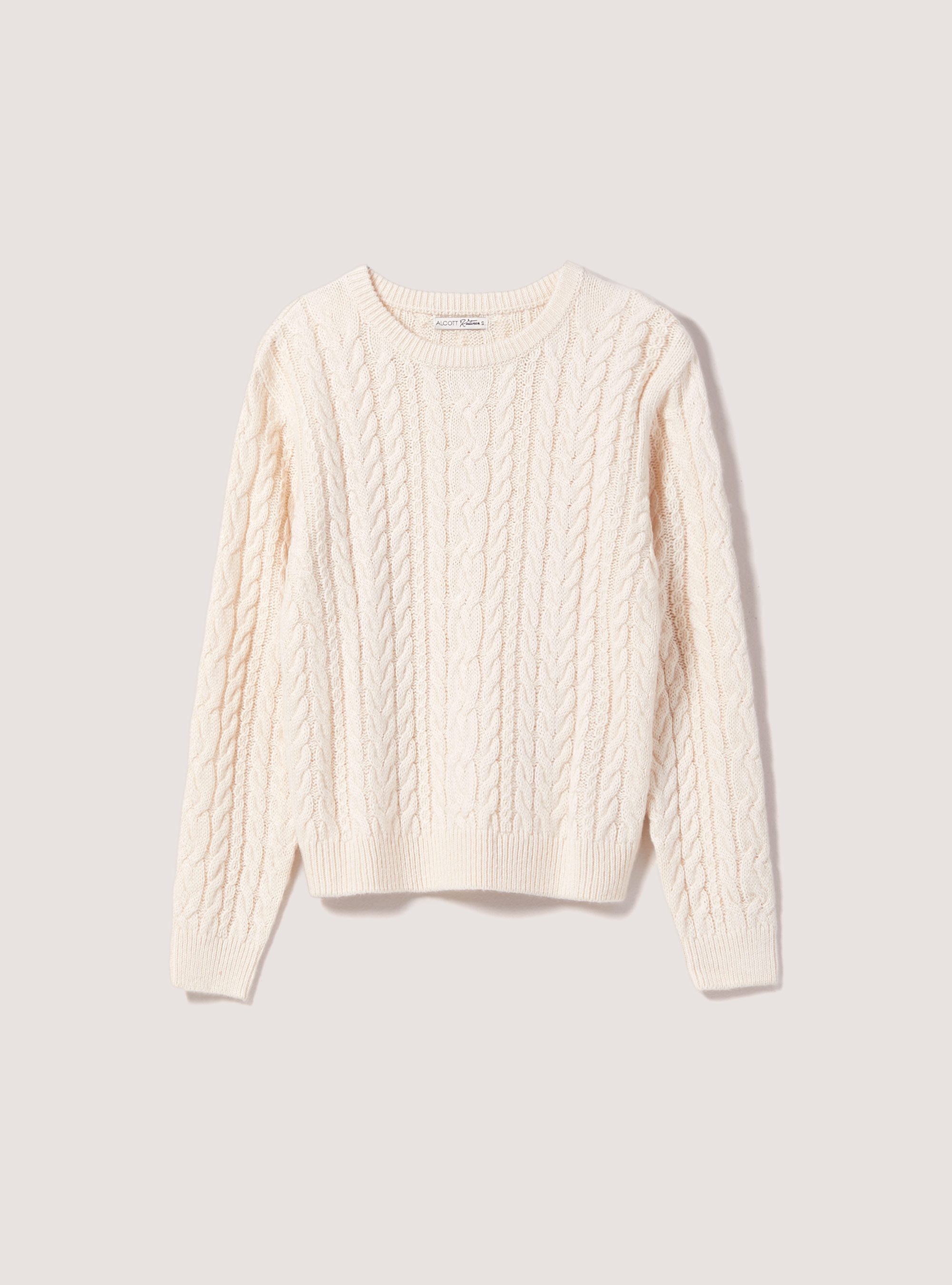 Pullover con trecce, WH1 OFF WHITE