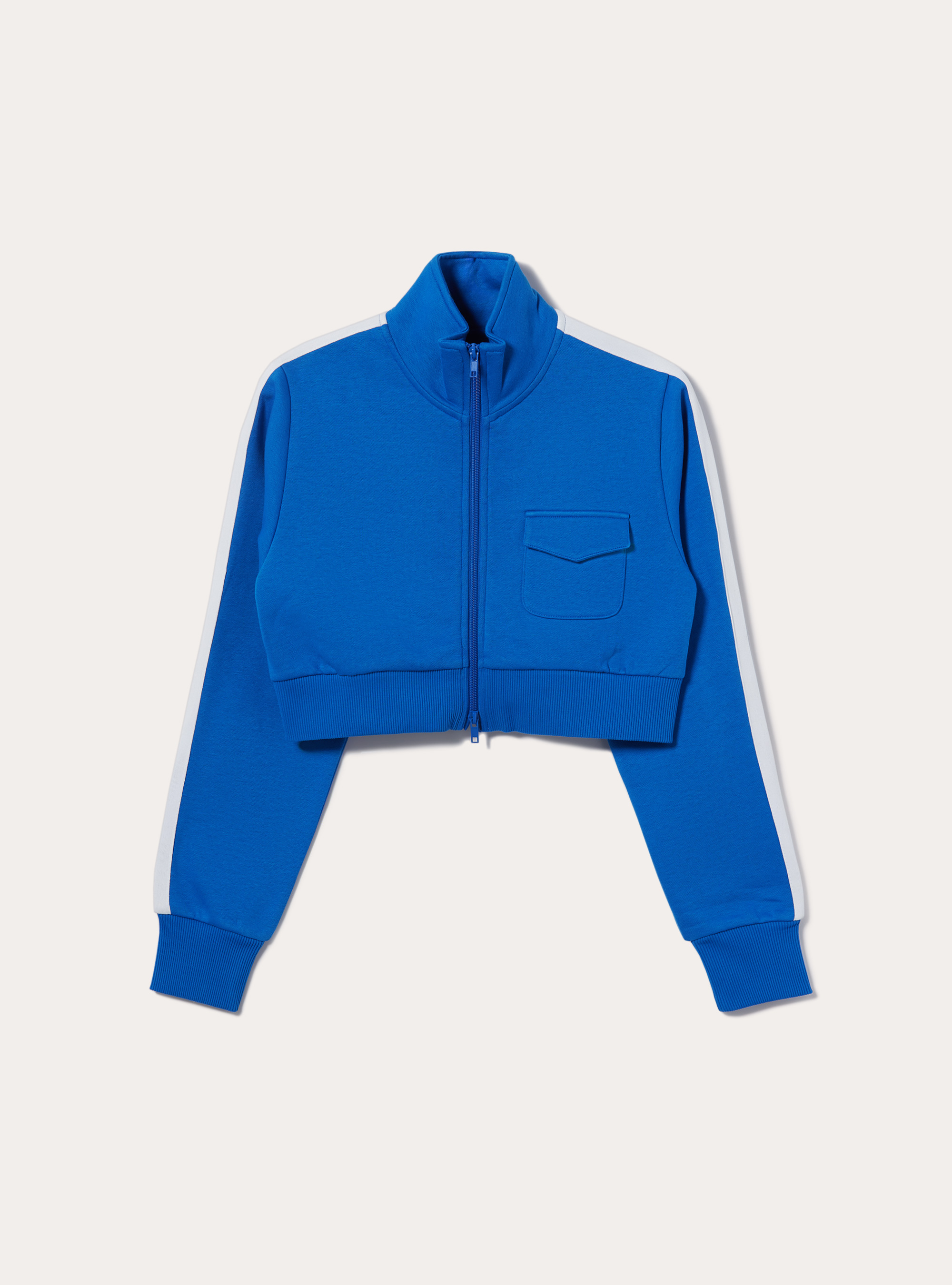 Sweatshirt with zipper and side bands, RY2 ROYALE MEDIUM