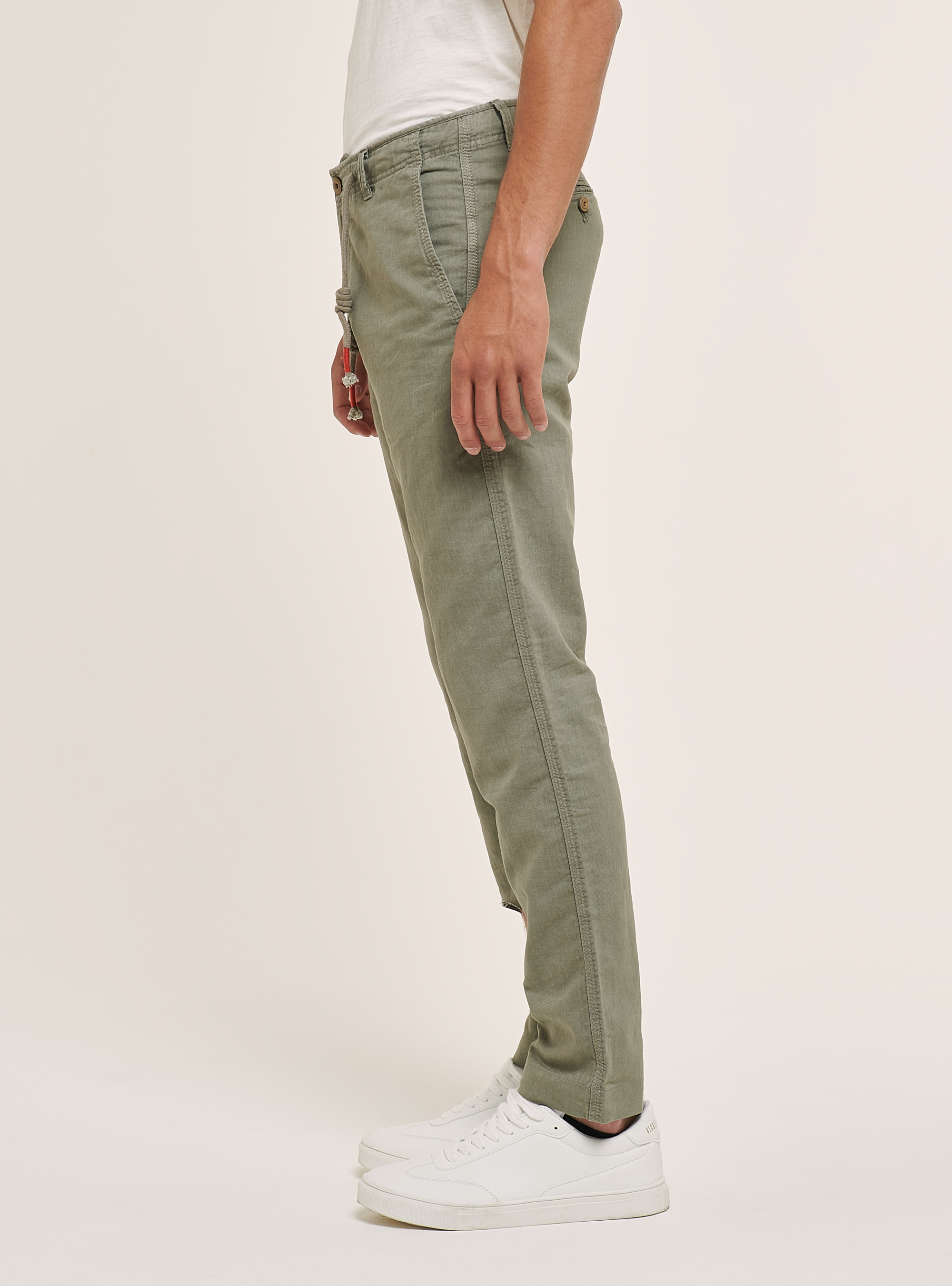 Chinos in misto lino con laccio in vita | Alcott | Pantaloni Uomo