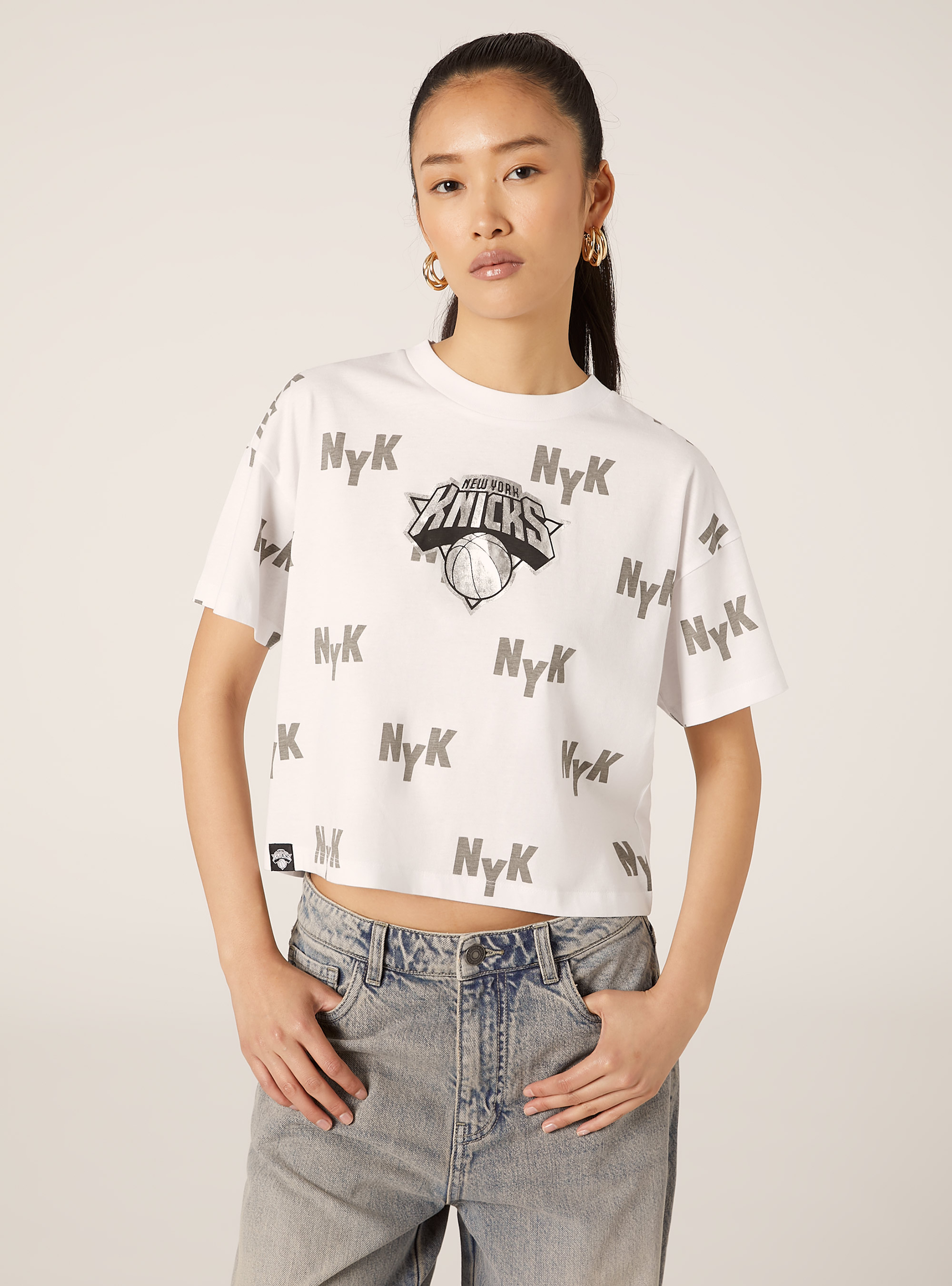 NBA / Alcott cropped T-shirt, WH3 WHITE