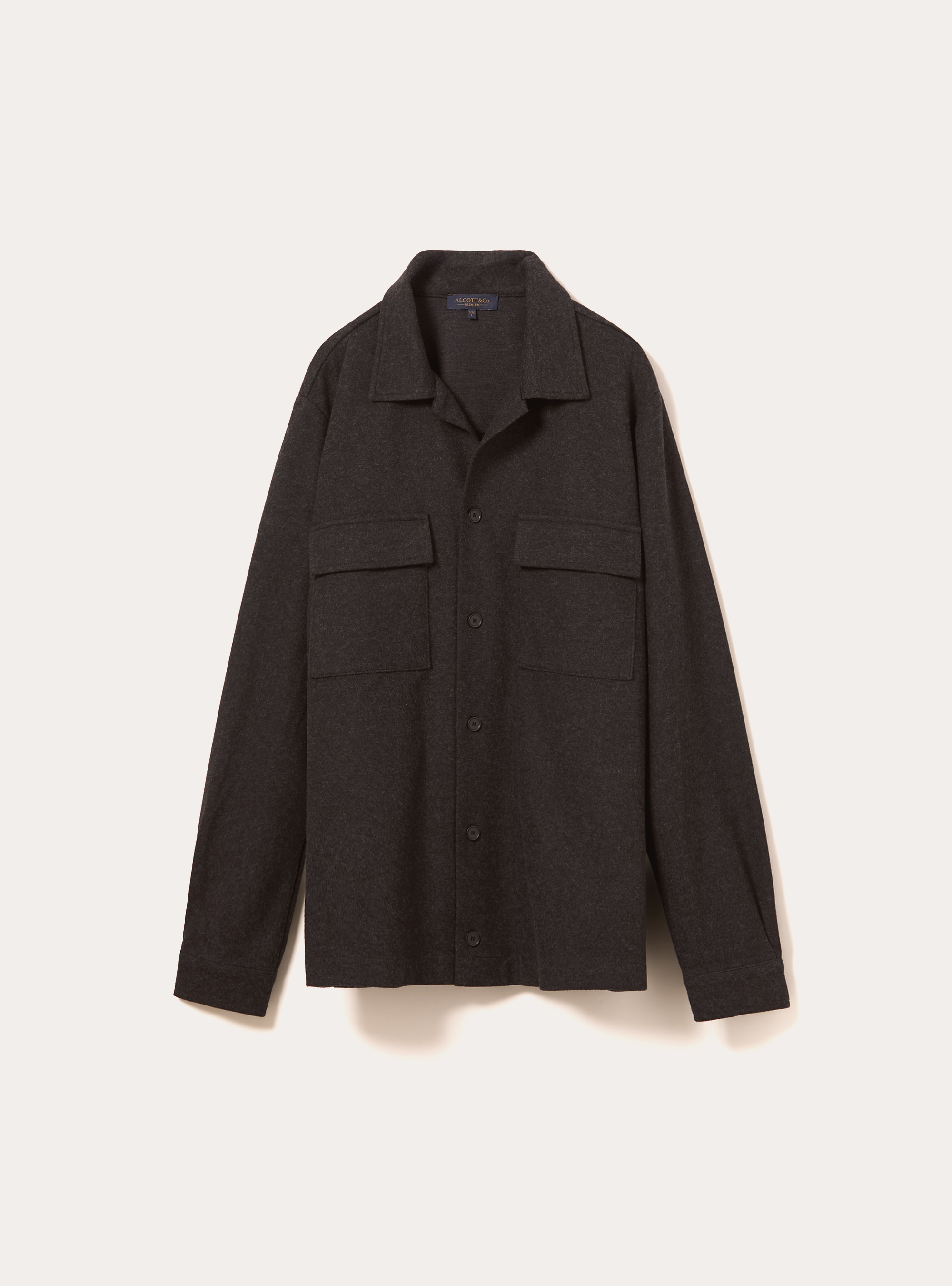 Hemd mit großen Taschen im Flanell-Look, MGY1 GREY MEL DARK