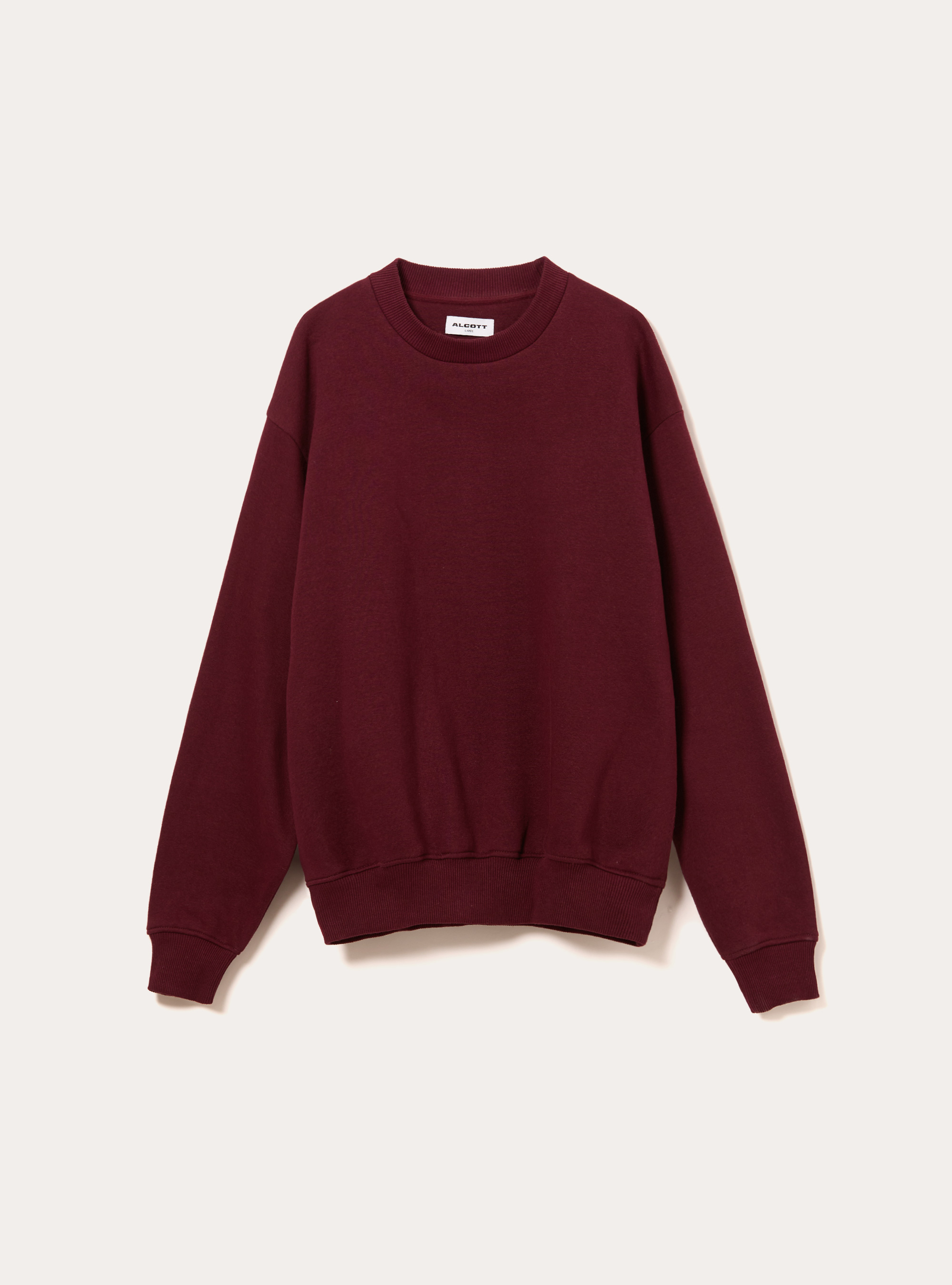 Boxy fit crew neck sweatshirt, BO1 BORDEAUX DARK