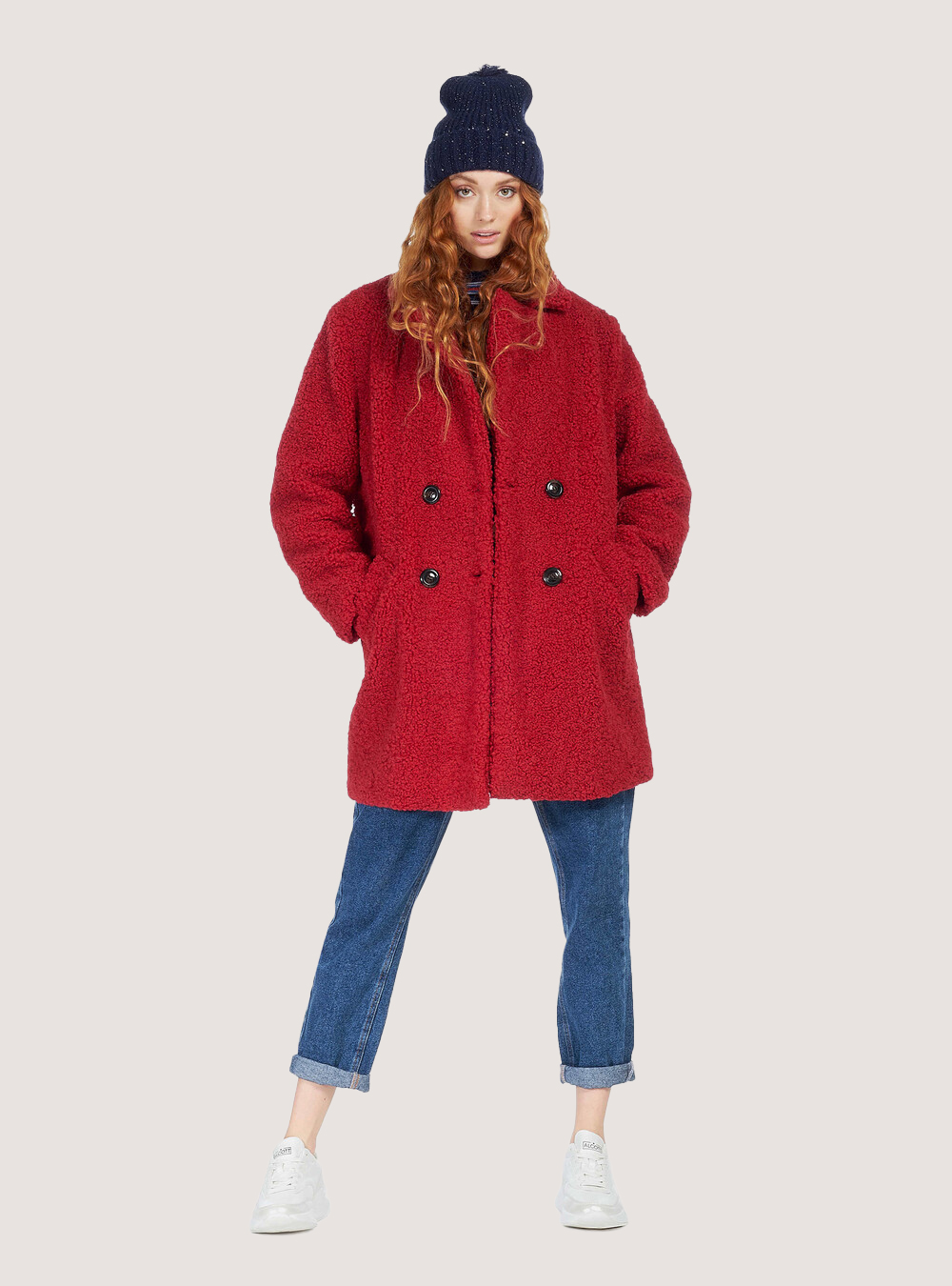 Cappotto doppio petto, ROSSO