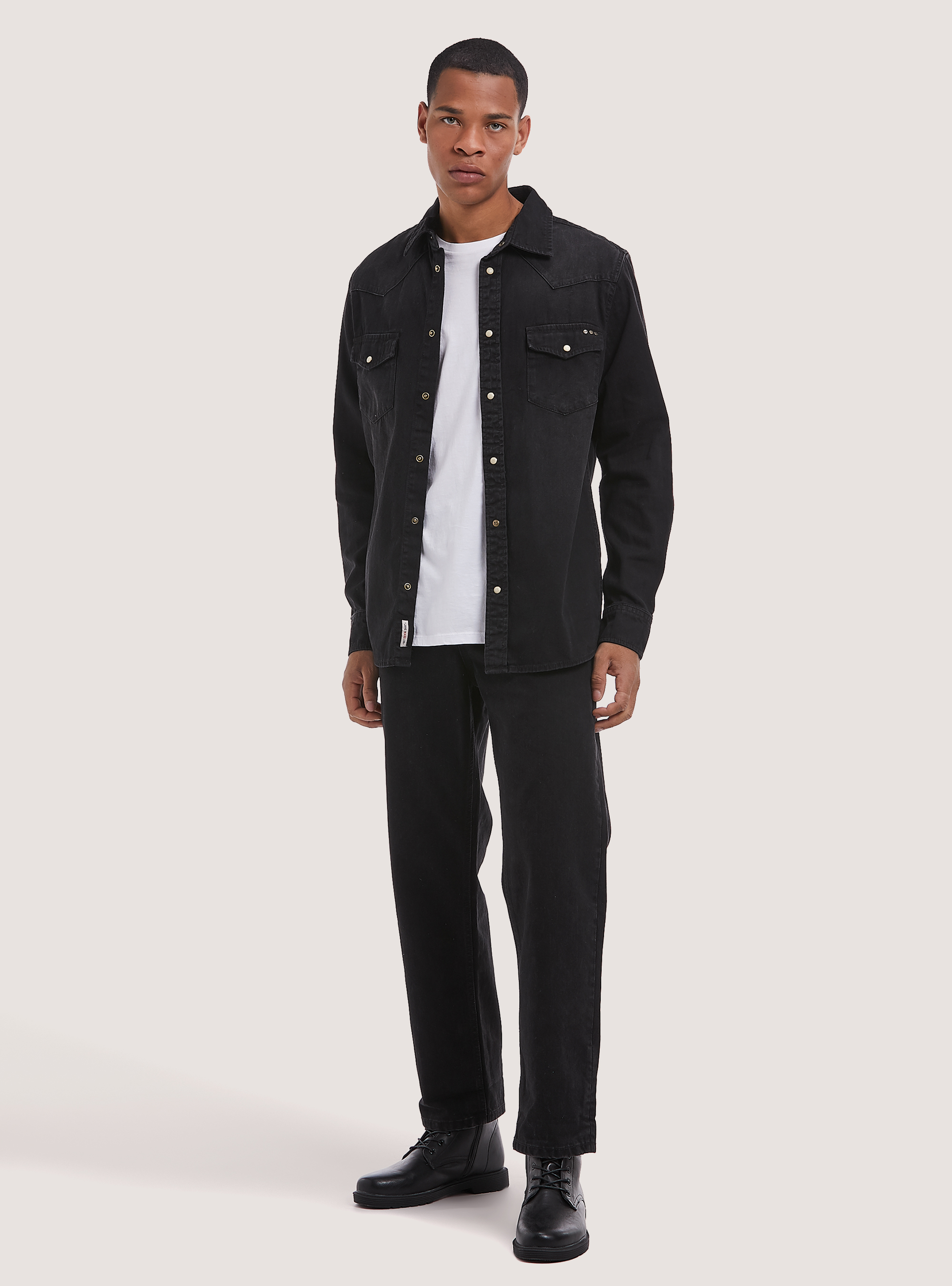 Chemise en jean, D000 BLACK