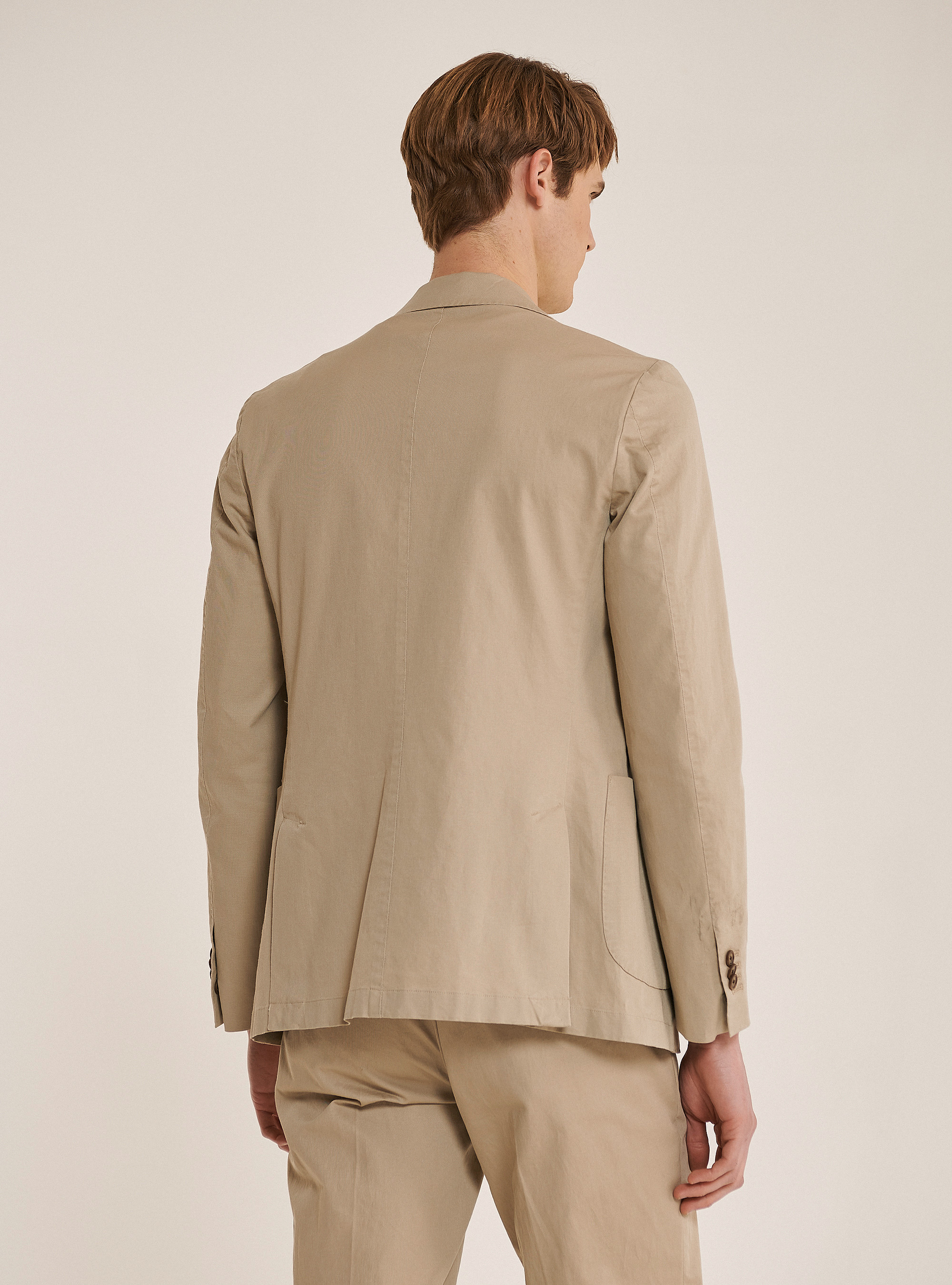 Giacca in misto lino con tasca a toppa, SAND