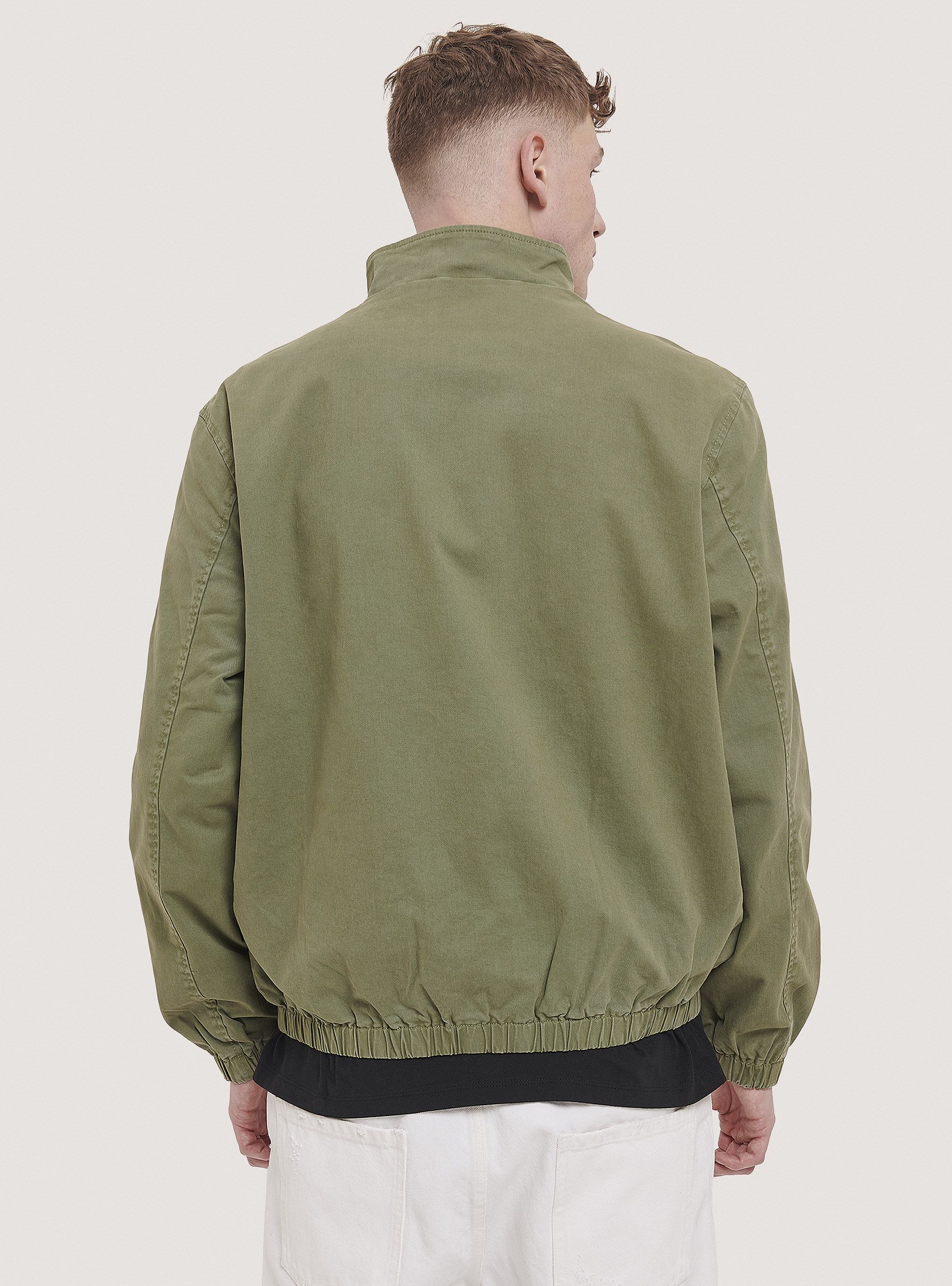 Garment dyed cotton bomber jacket