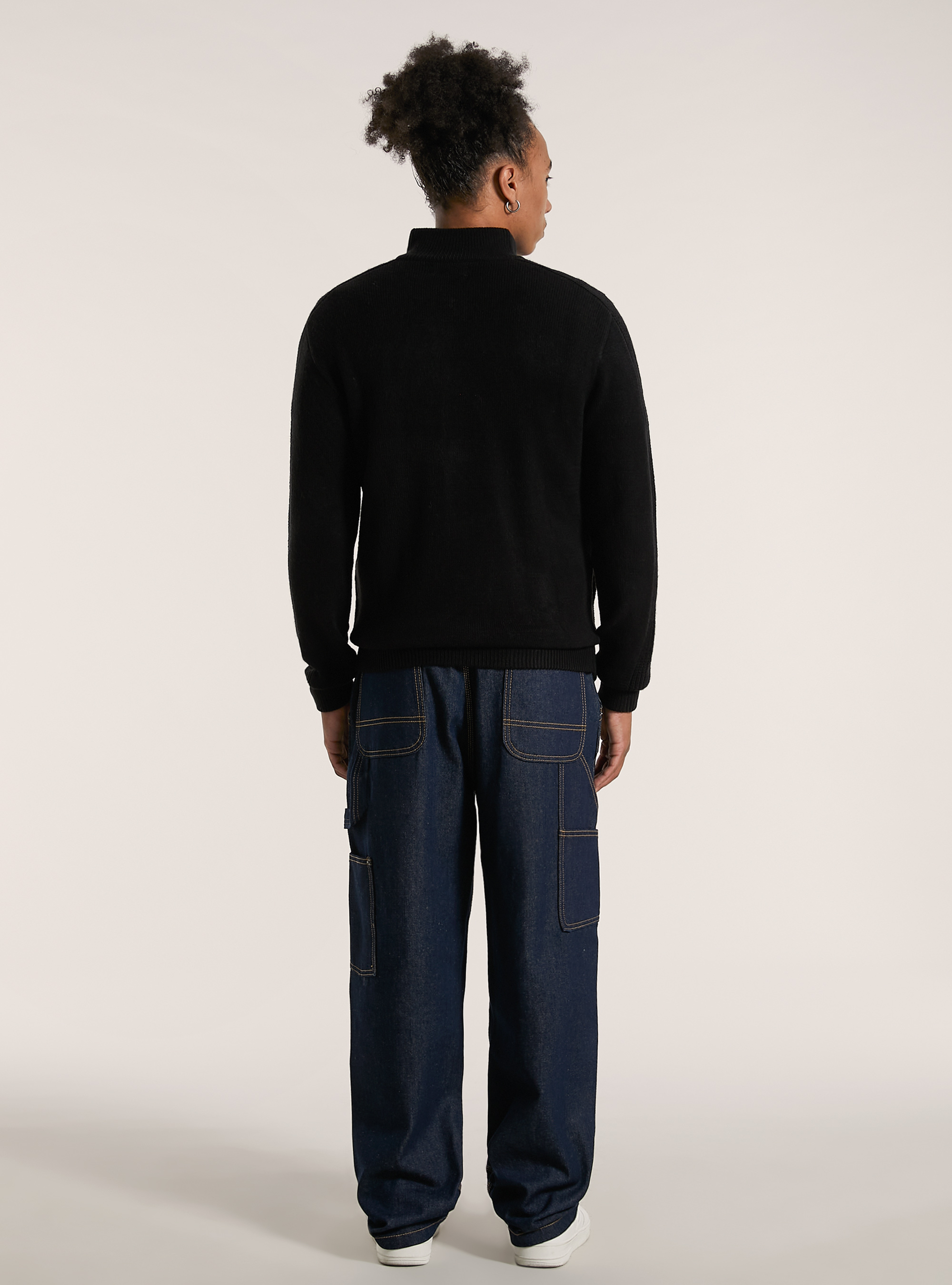 Strickjacke mit Reißverschluss, BK1 BLACK