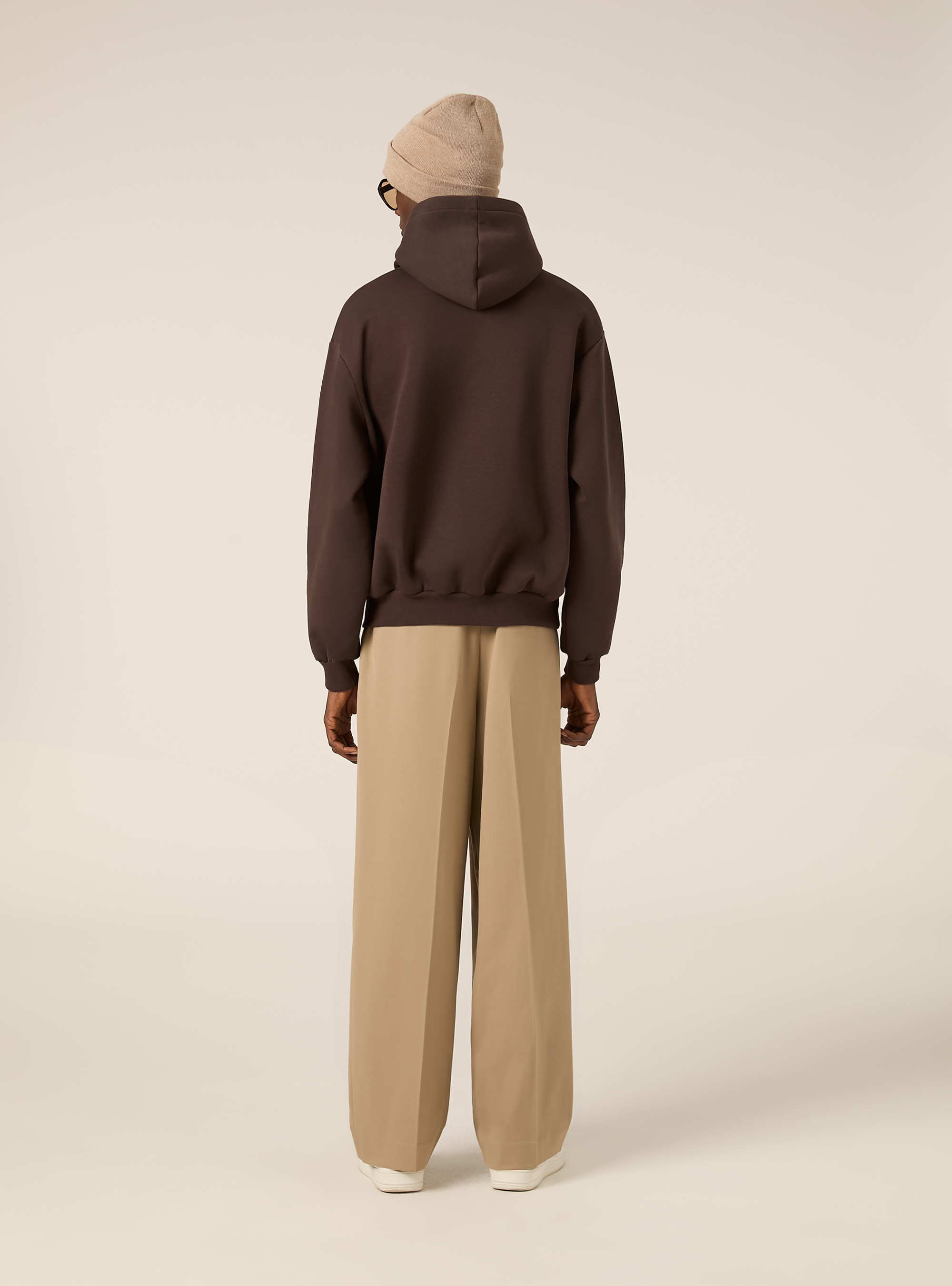 Sudadera con capucha y corte cuadrado, BR1 BROWN DARK