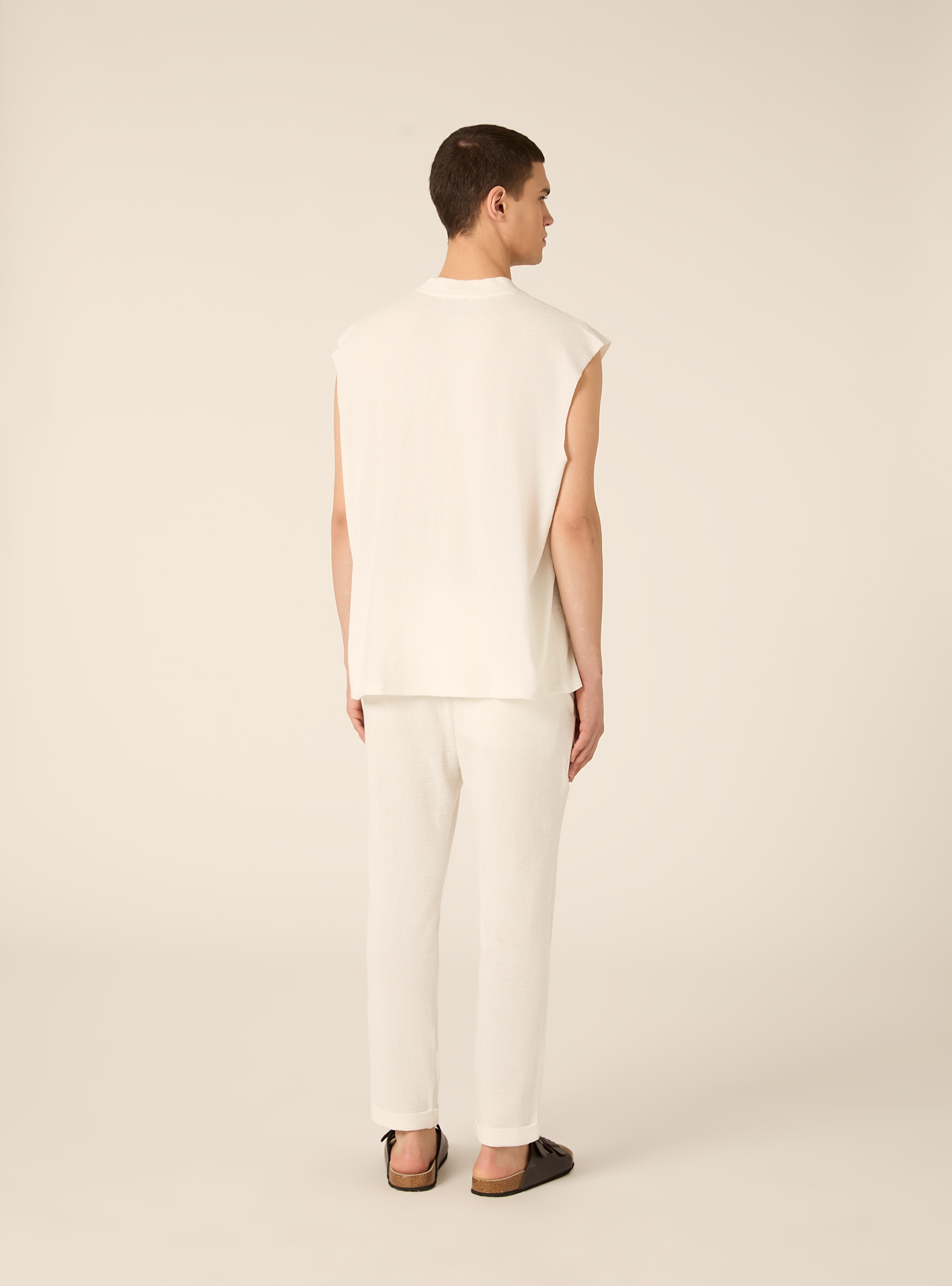 Canotta boxy fit  in jersey texture, WH2 WHITE