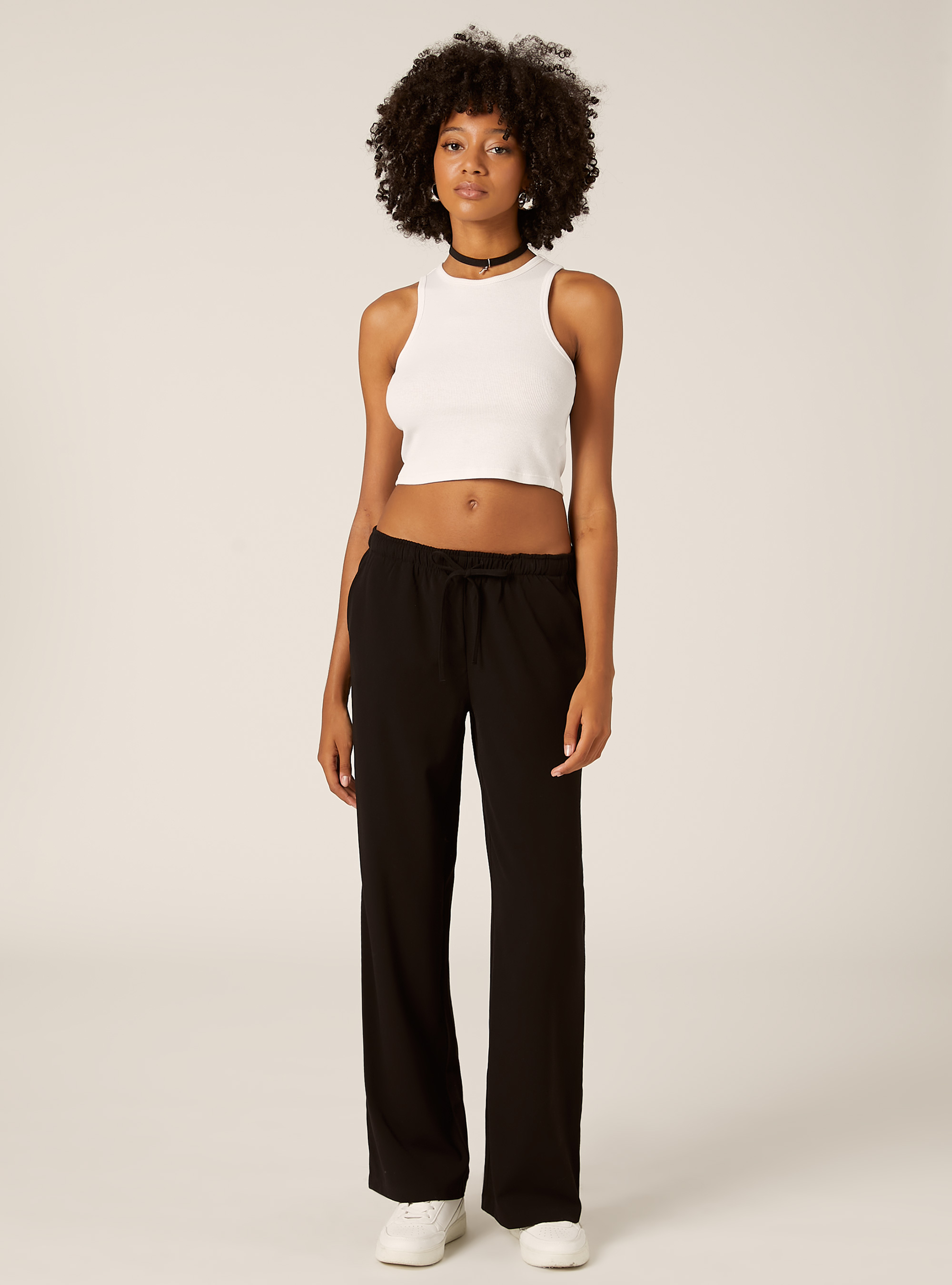 Elegante Hose mit Kordelzug, BK1 BLACK