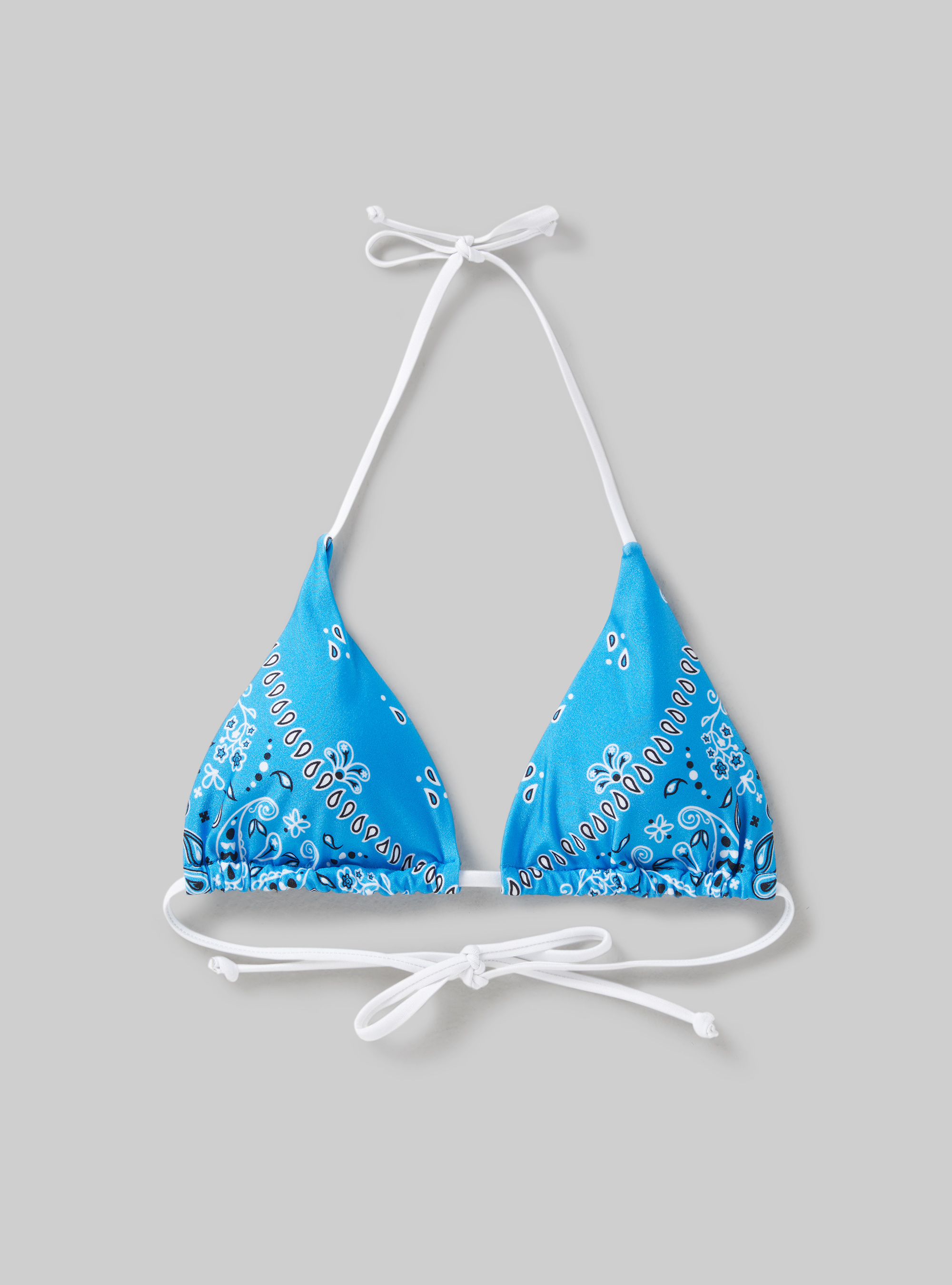 Haut de bikini à bretelles en tissu recycle, PAISLEY