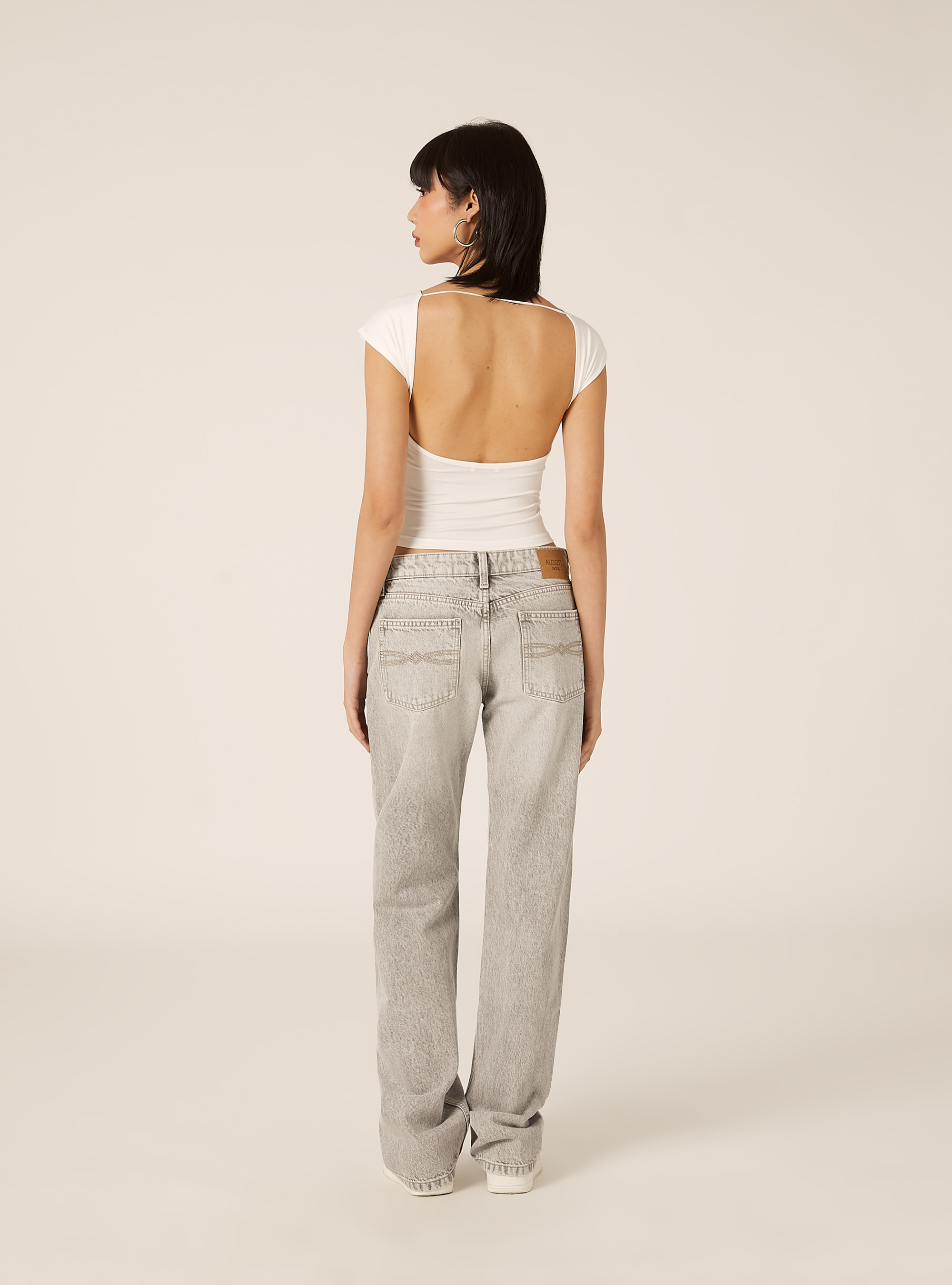 Maglietta con schiena scoperta, WH2 WHITE