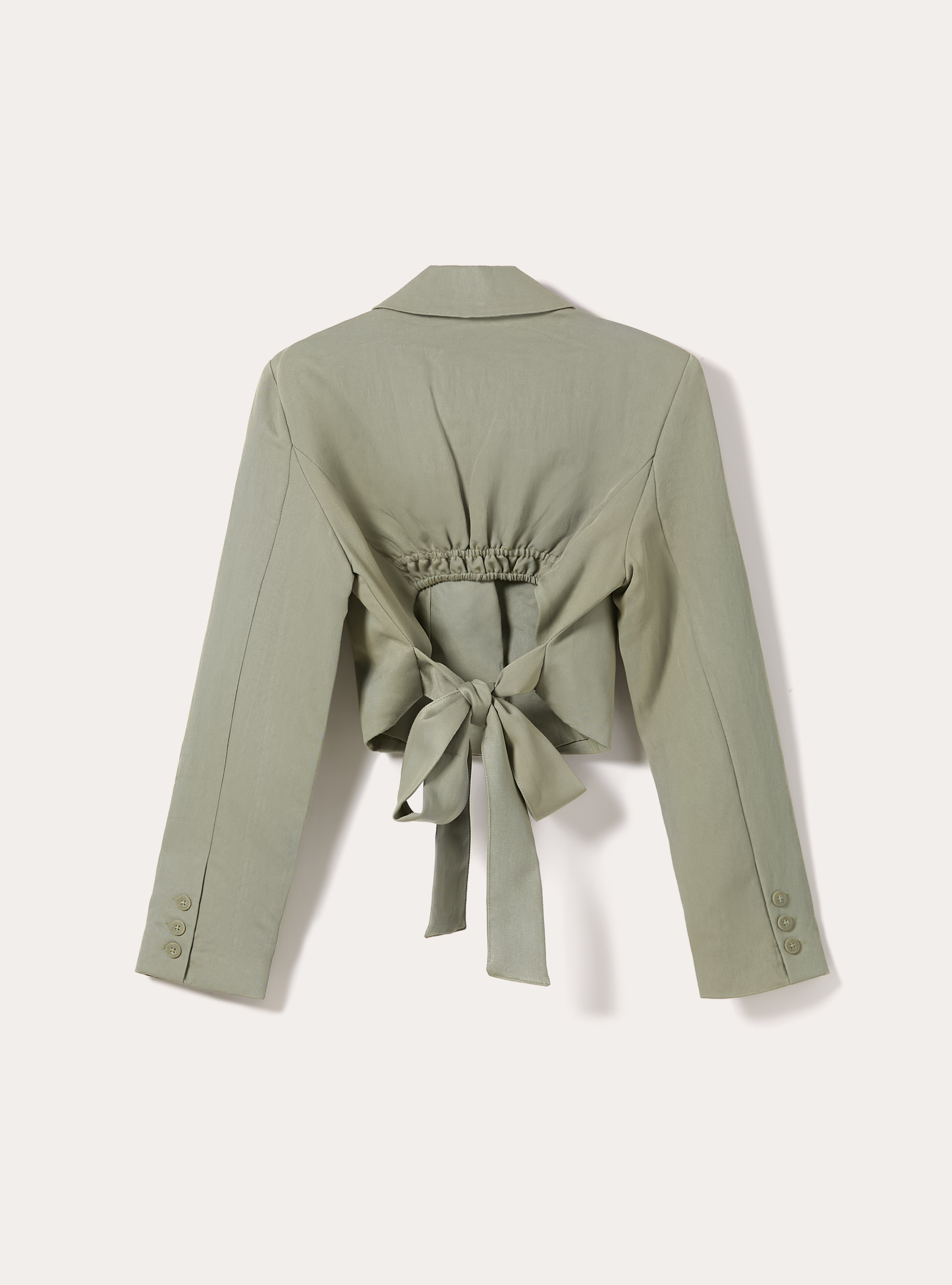 Giacca cropped con fiocco, GN3 GREEN LIGHT