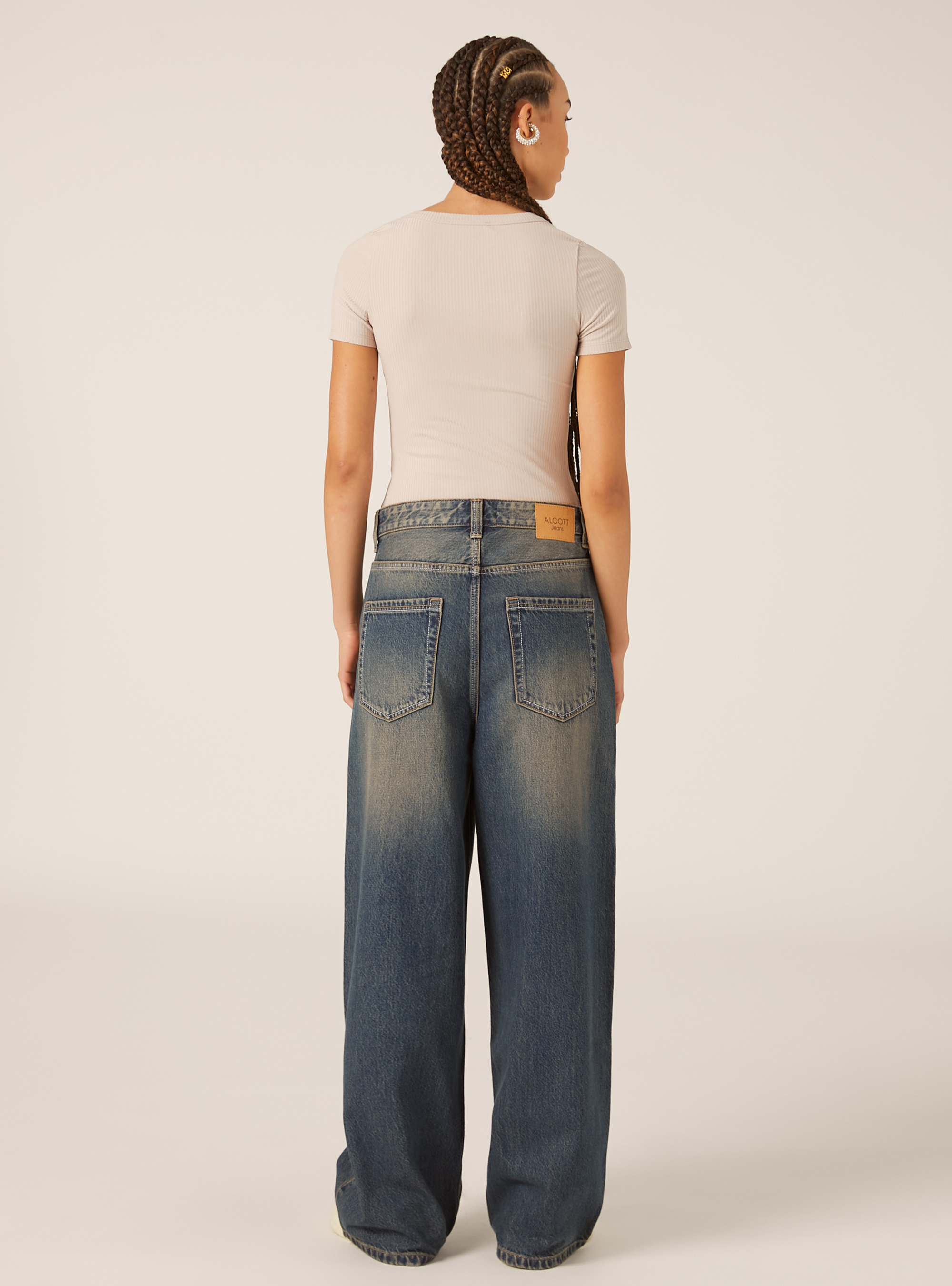 Body à manches courtes cotelées, BG2 BEIGE MEDIUM