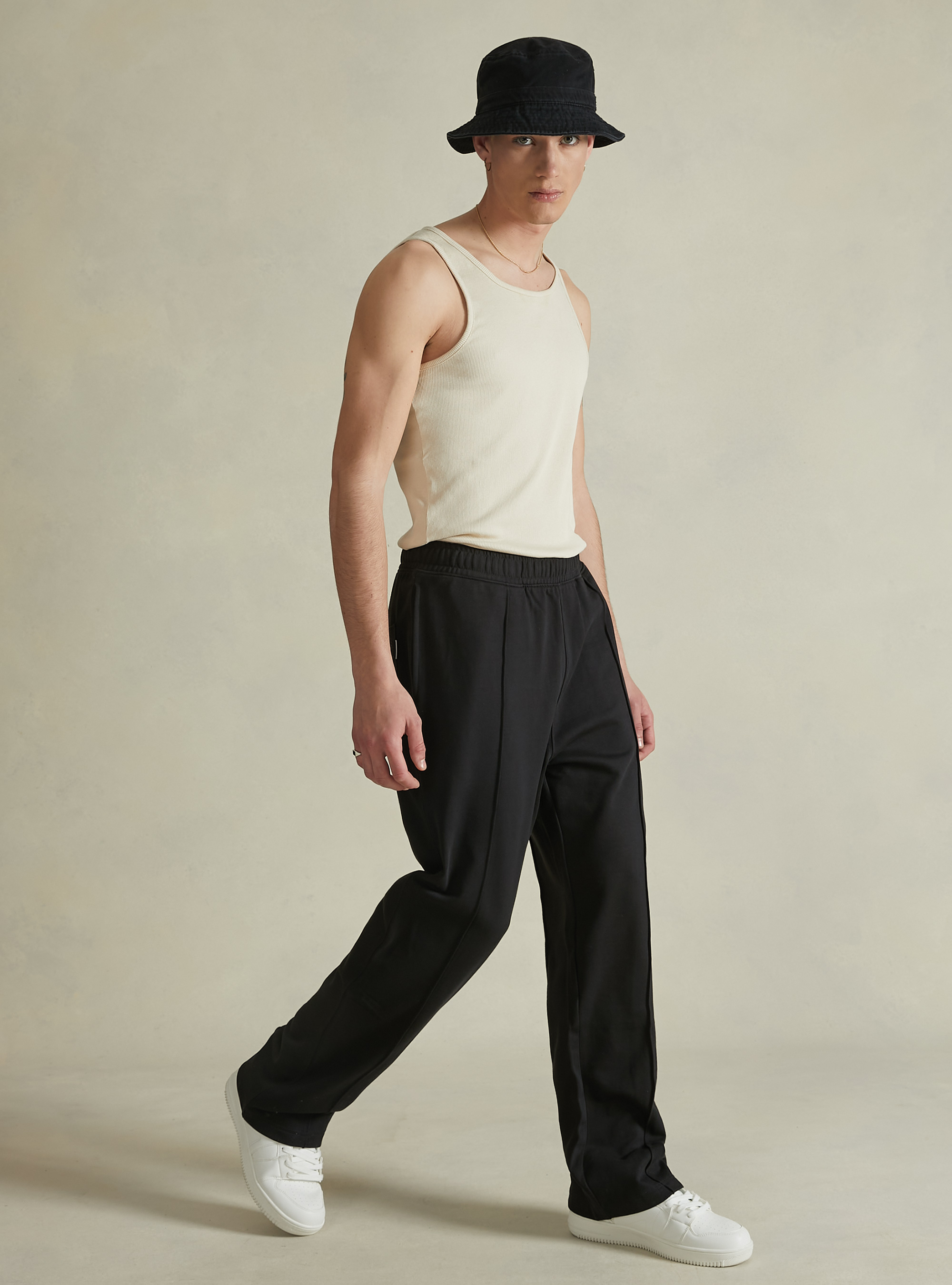 Plush jogger trousers, BK1 BLACK