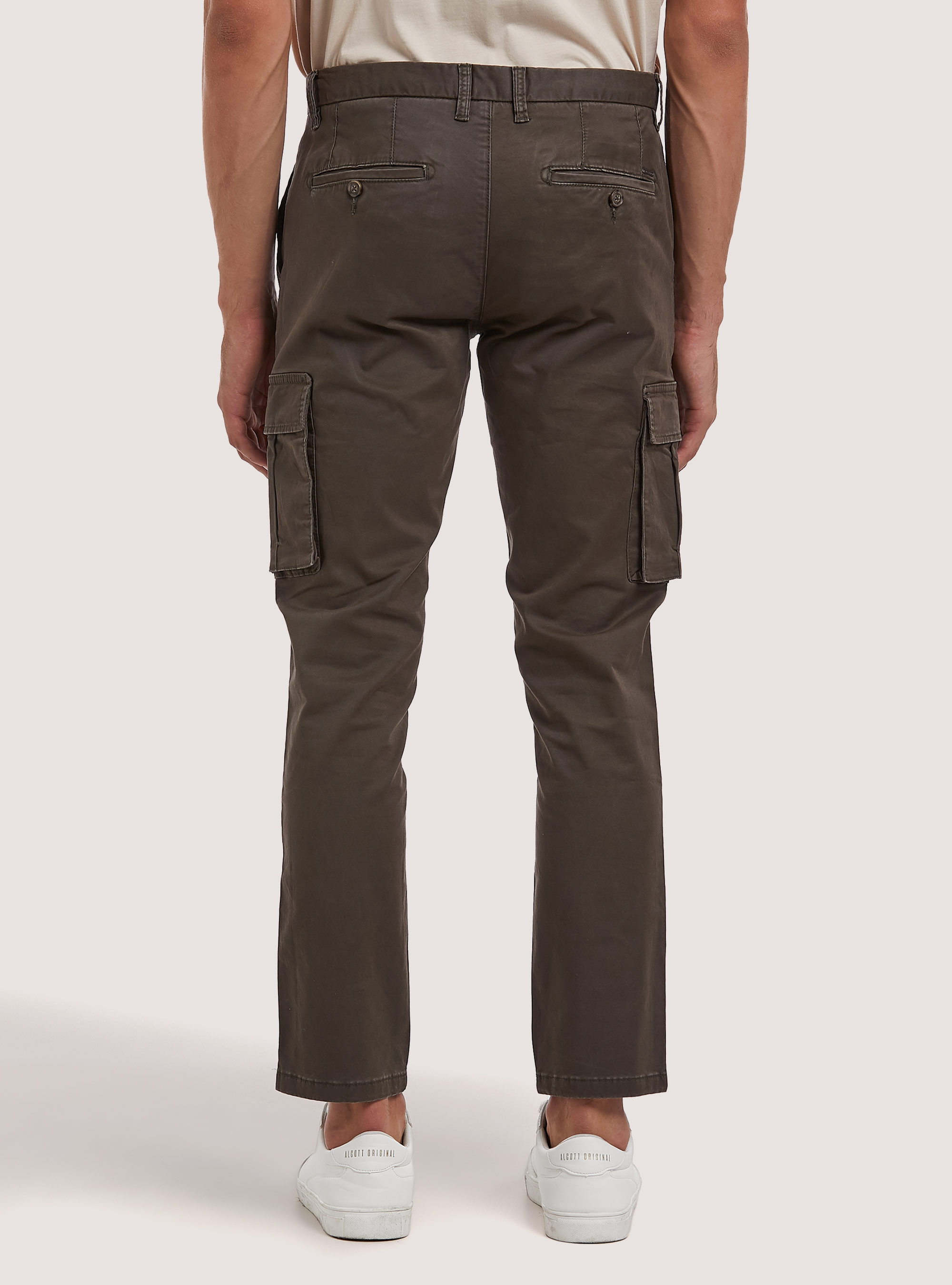 Pantaloni chinos cargo in cotone, KY1 KAKY DARK