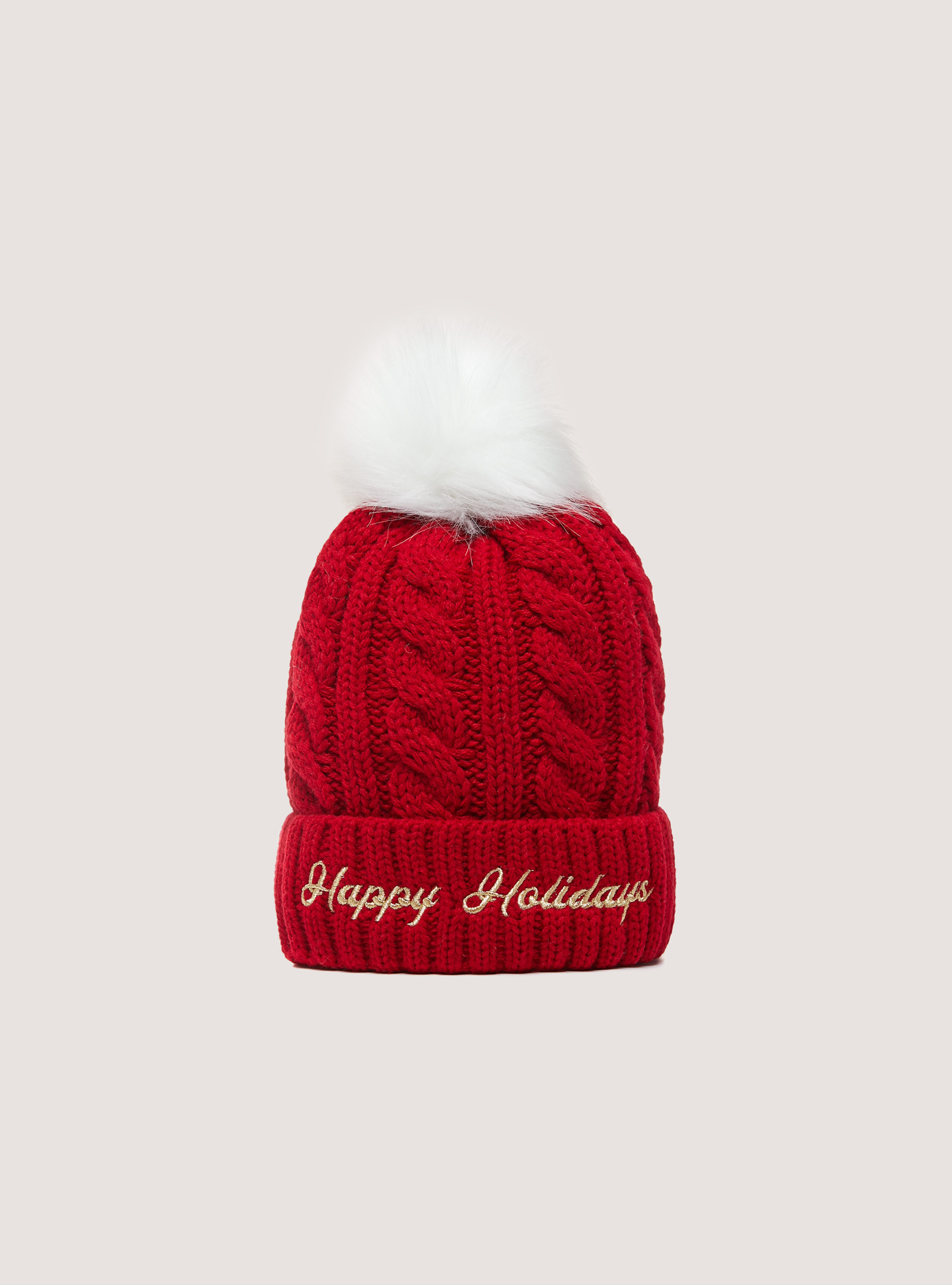 Cappello Christmas Collection con pon pon, RD2 RED MEDIUM