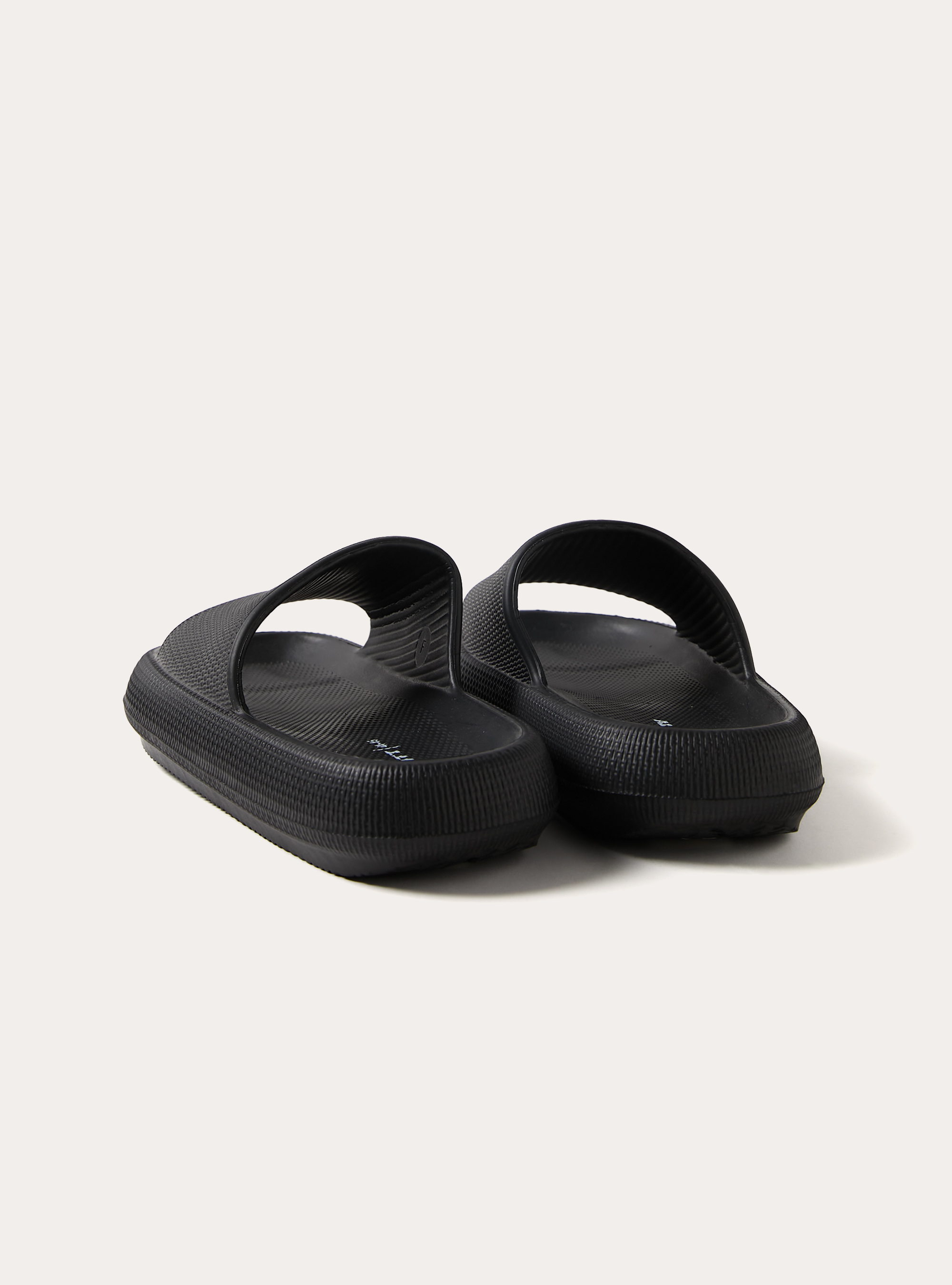 Rubber flatform sandals, BK1 BLACK