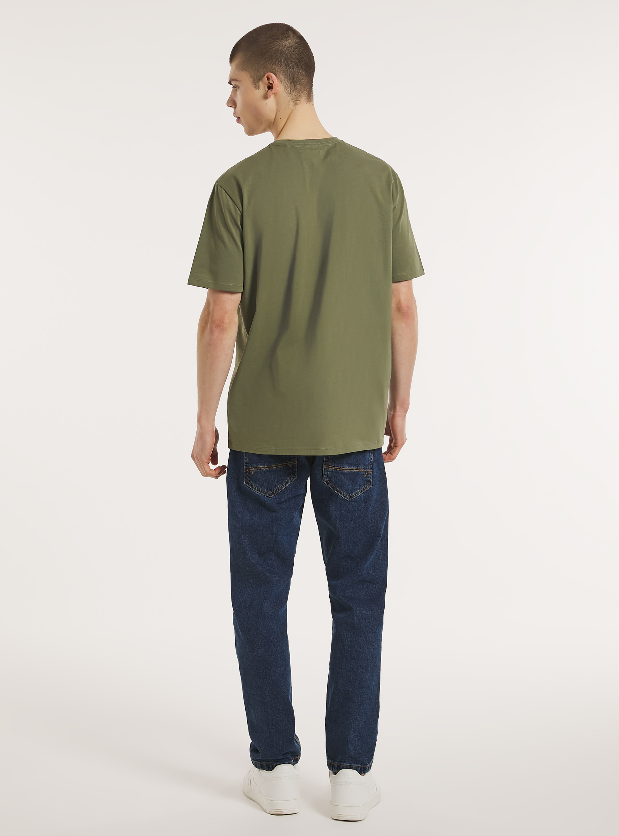 Crew-neck cotton T-shirt, KY2 KAKY MEDIUM