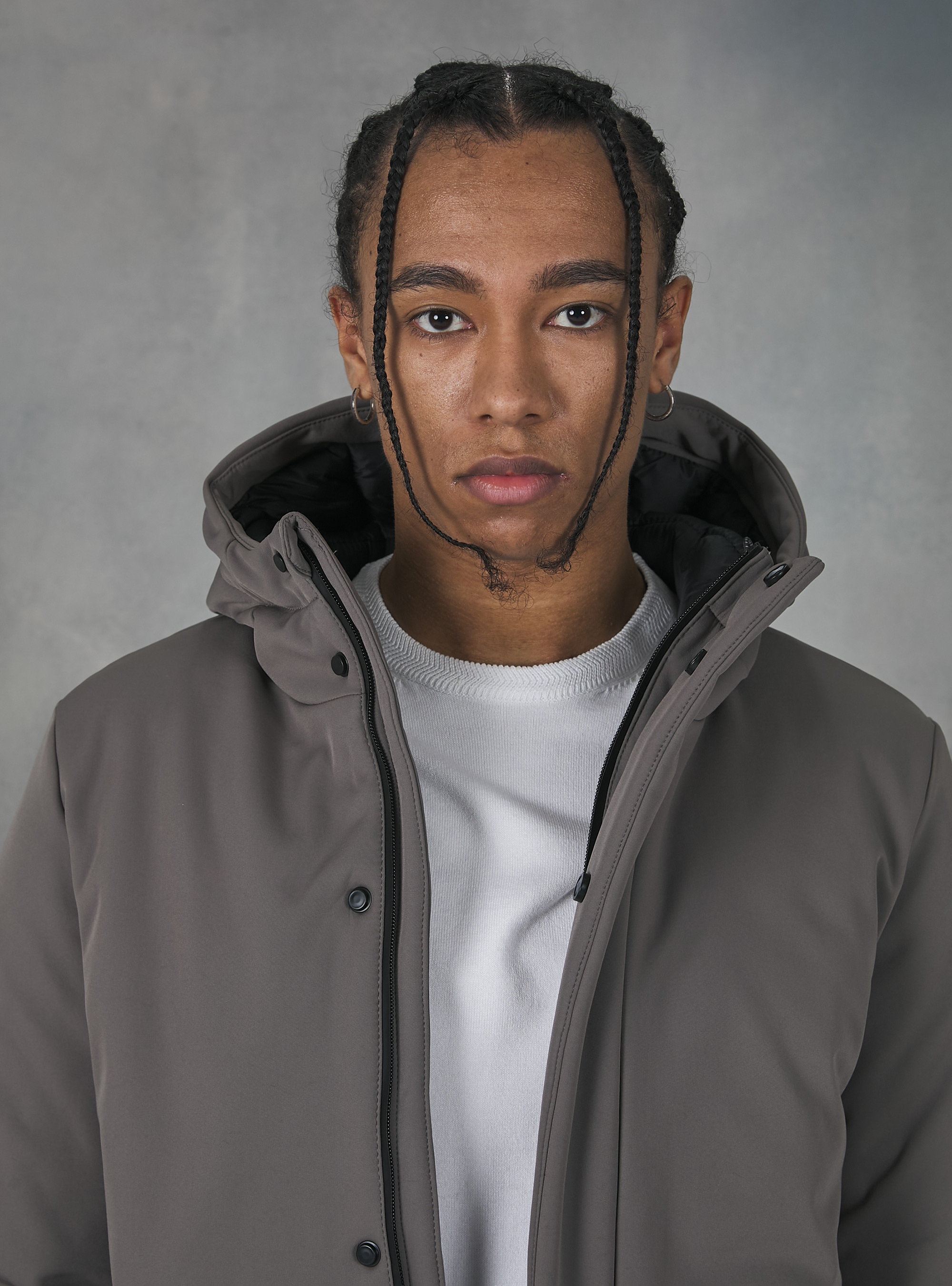 Technical fabric jacket with recycled padding, BR3 BROWN LIGHT