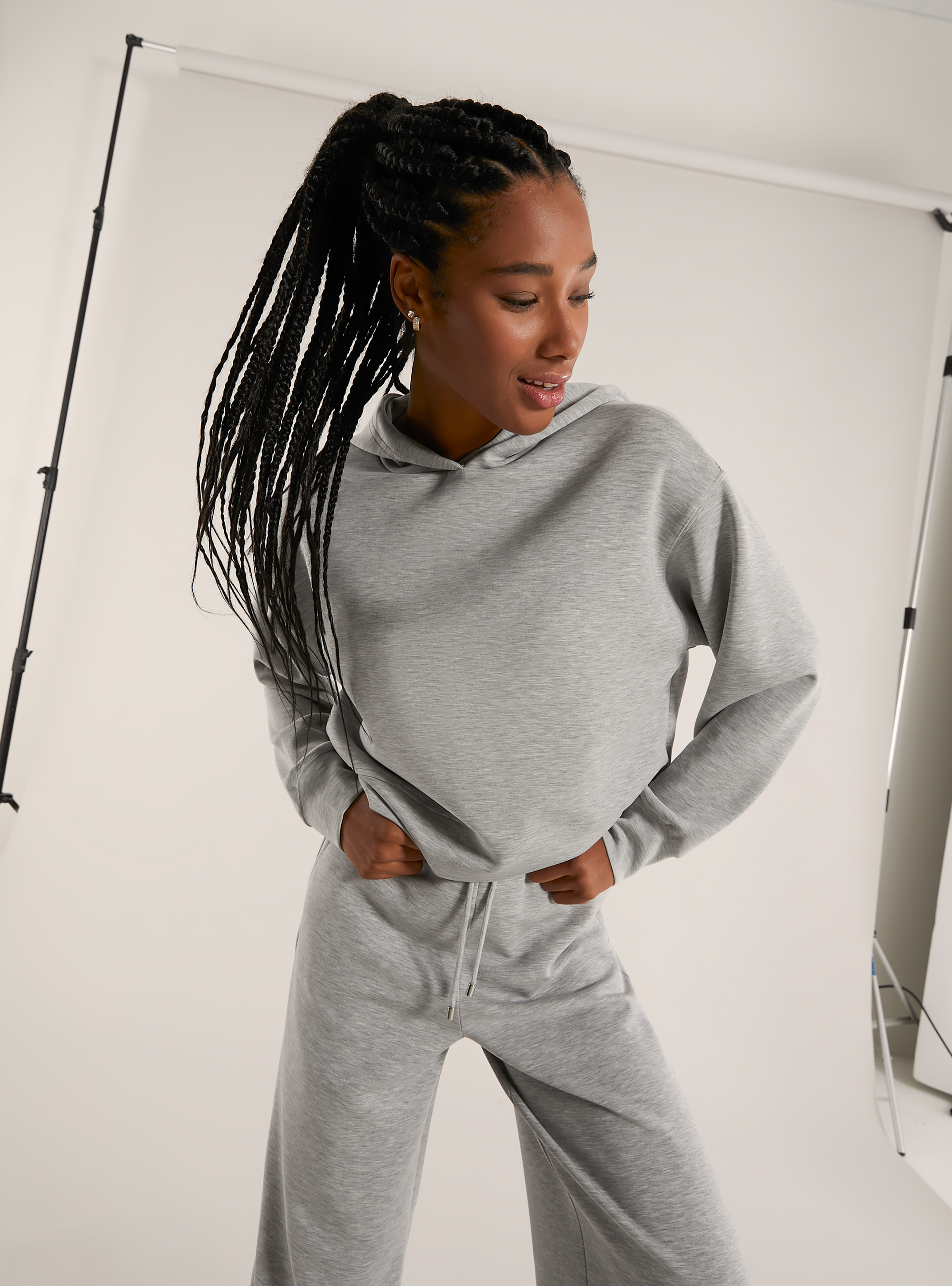 Sweat court en scuba doux, MGY3 GREY MEL LIGHT