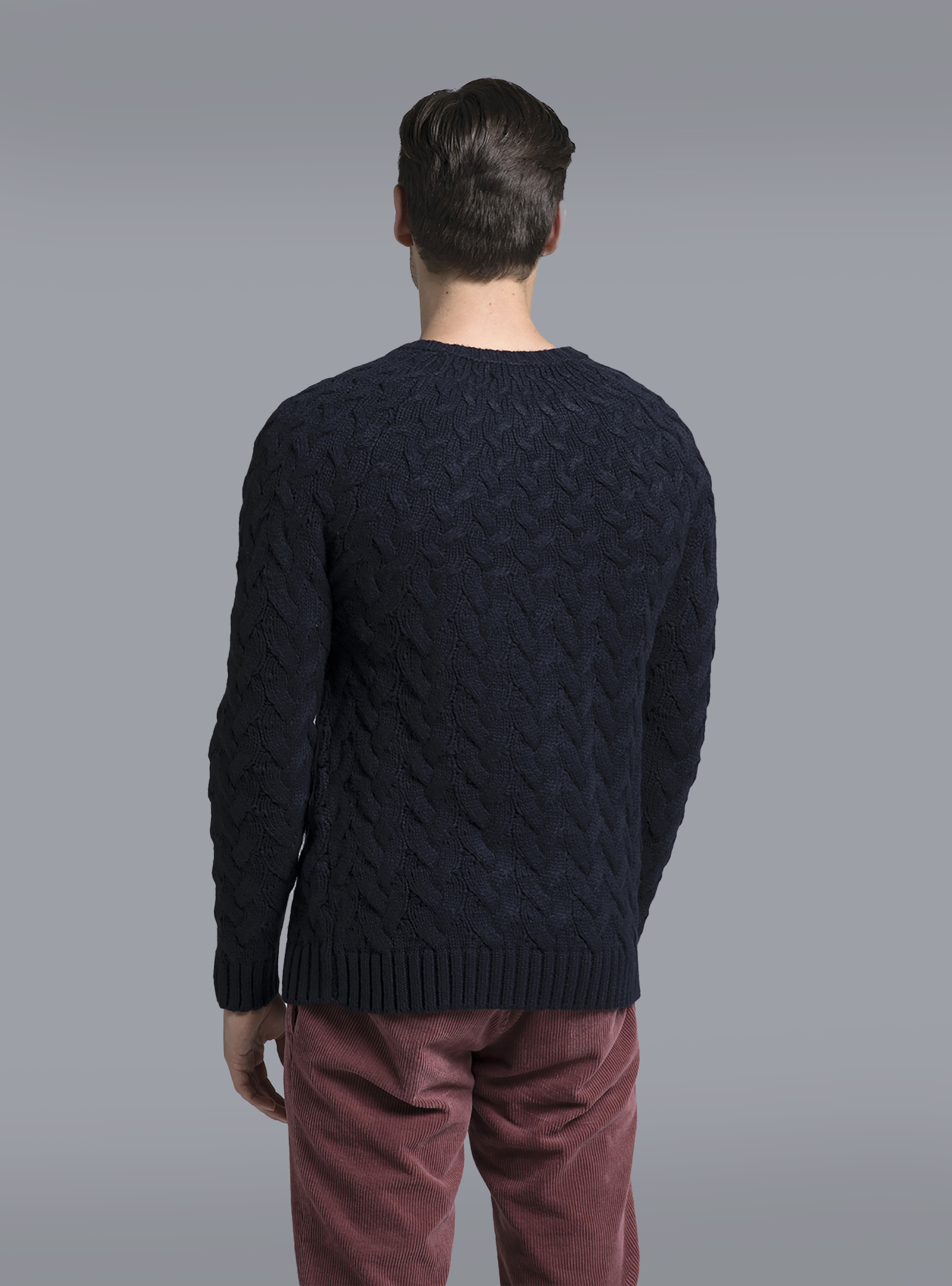 Maglia con trecce, BLUE NAVY