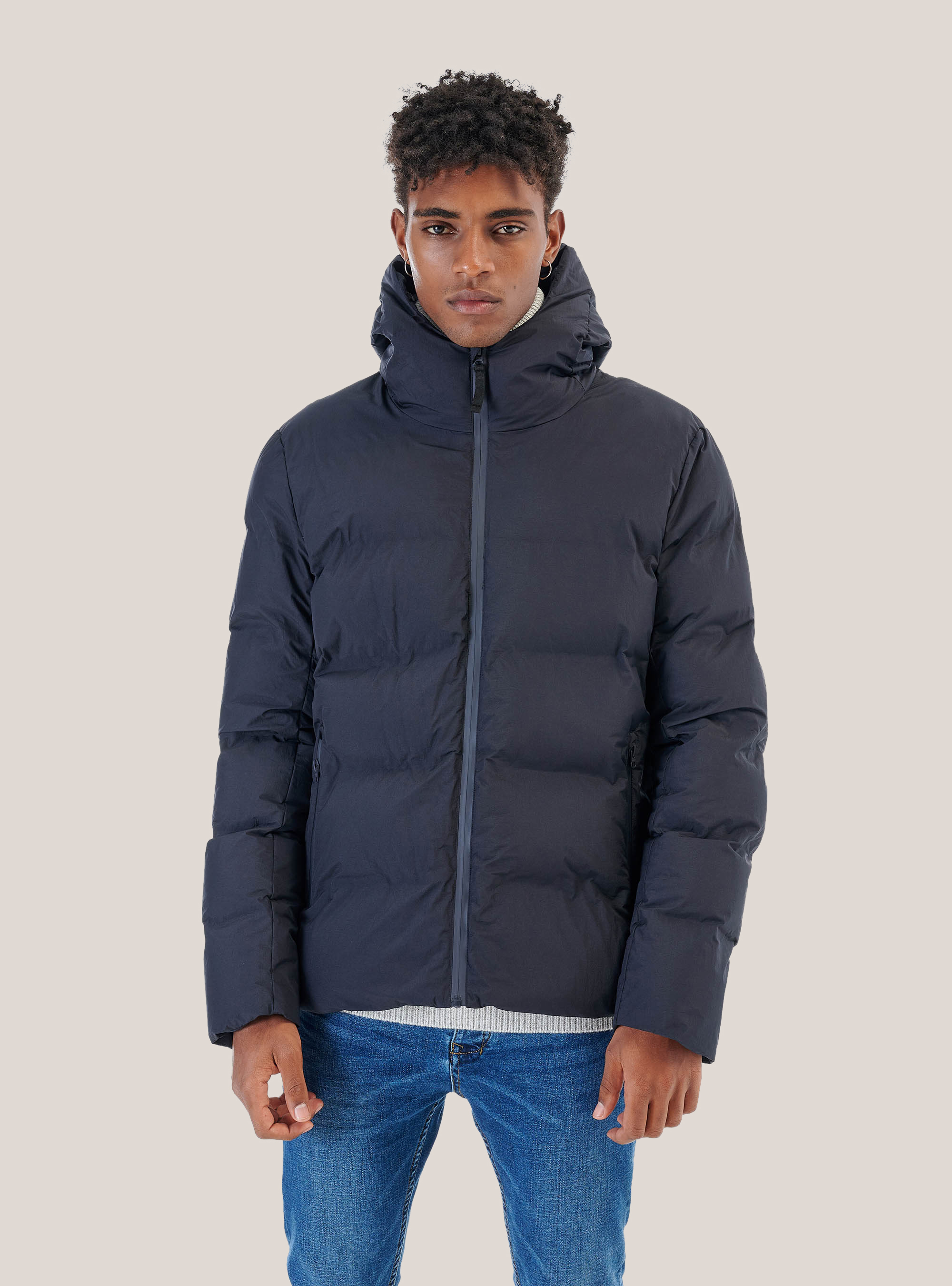 Blouson thermosoudé avec capuche, C2280 NAVY
