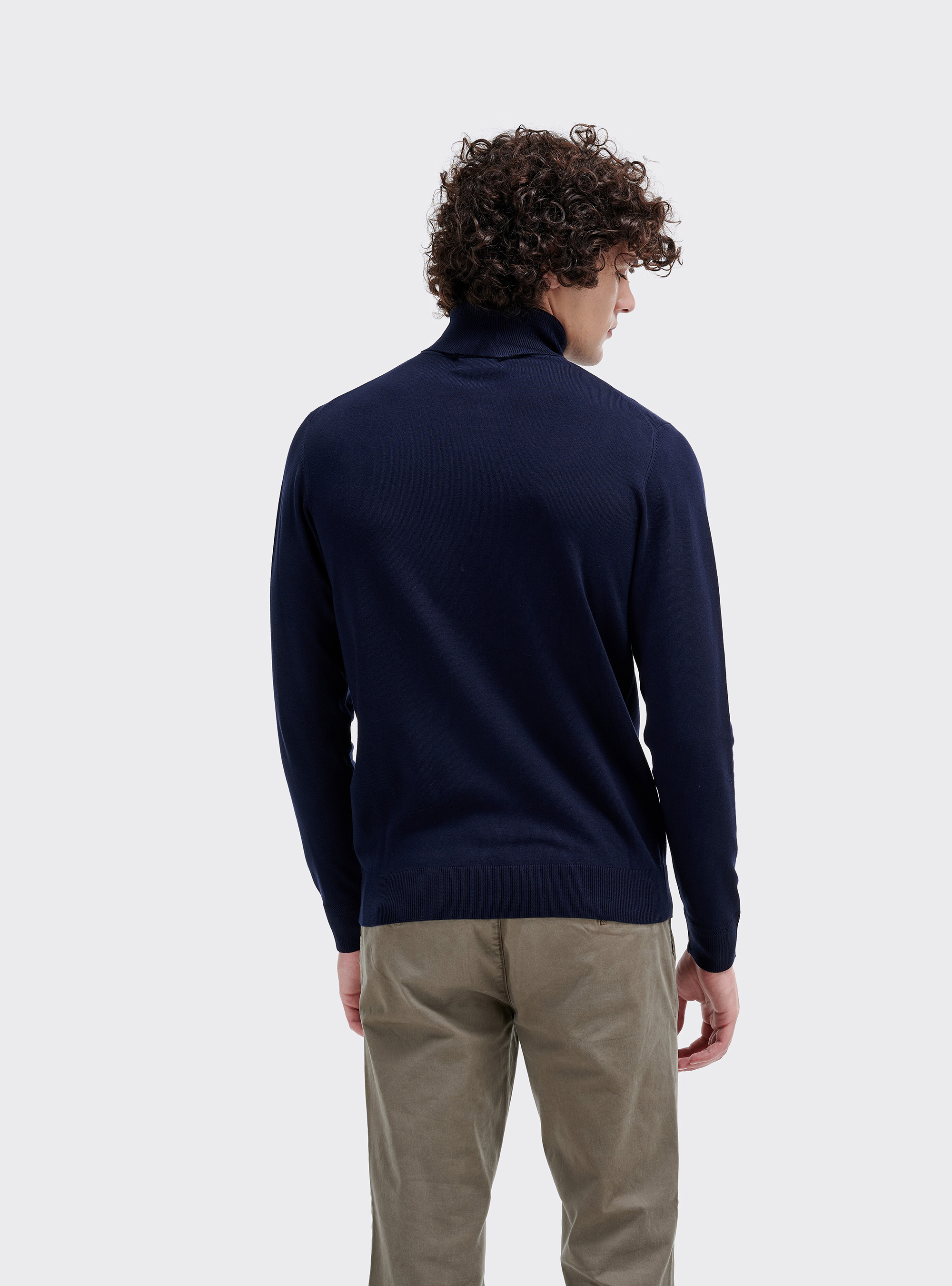 Pullover Basic col roul&eacute;, C210 BLUE NAVY