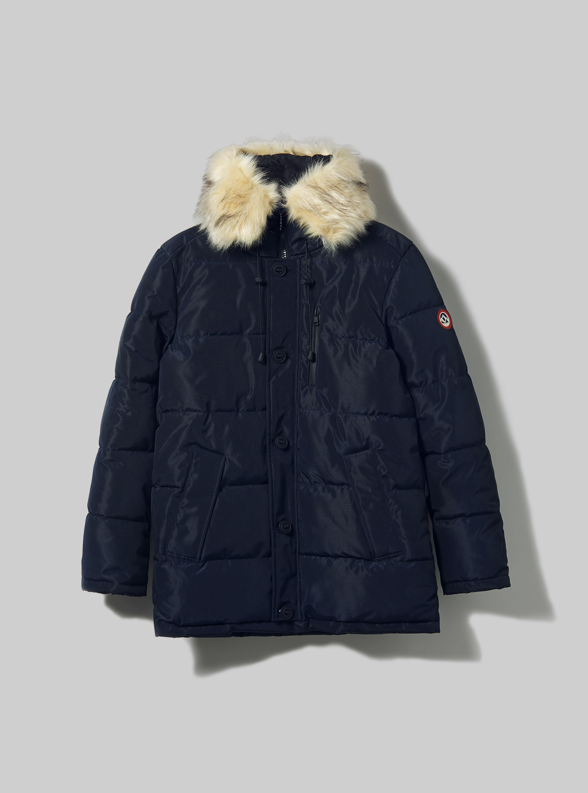 Long jacket with recycled padding, NA1 NAVY DARK