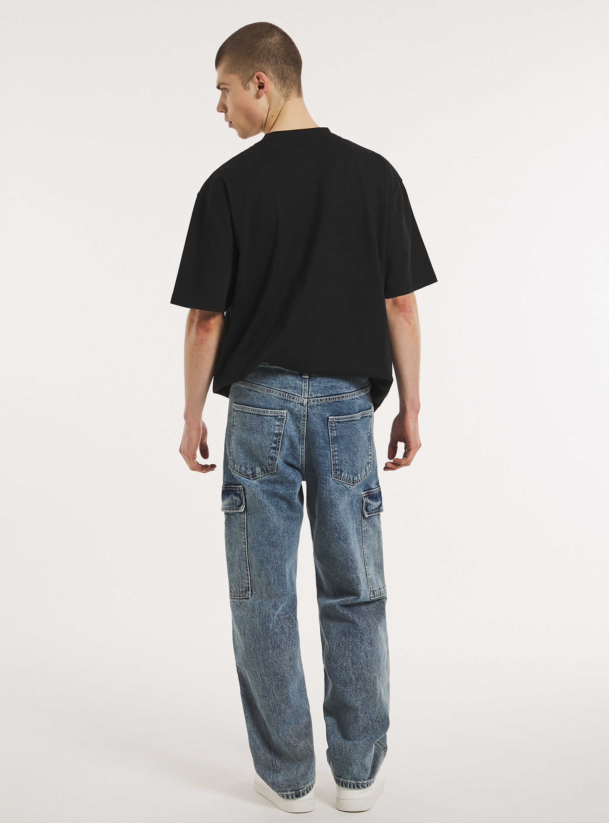 Cargo jeans, D002 MEDIUM DARK BLUE