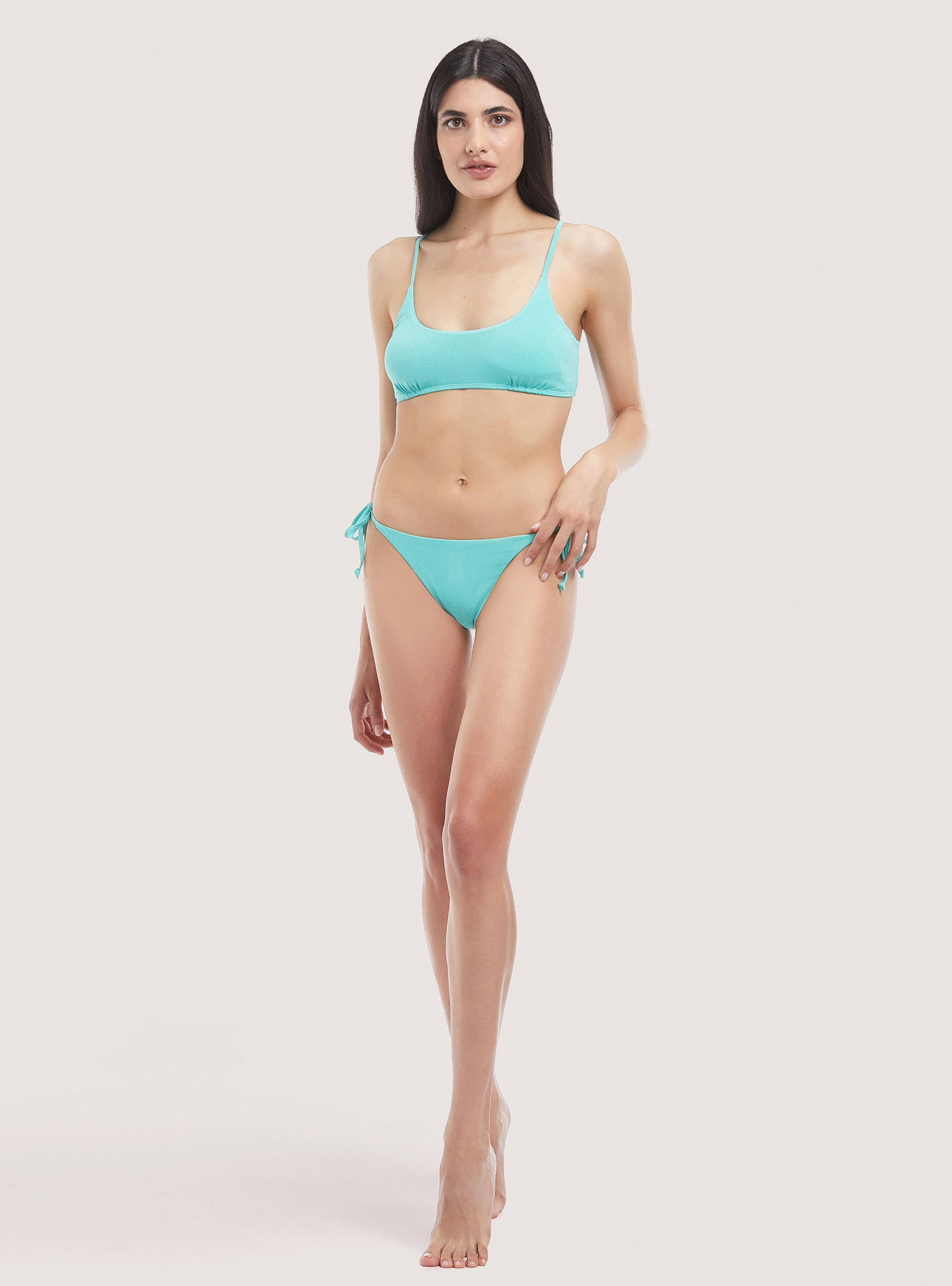 Recycled fabric brassiere bikini top, C704 GREEN