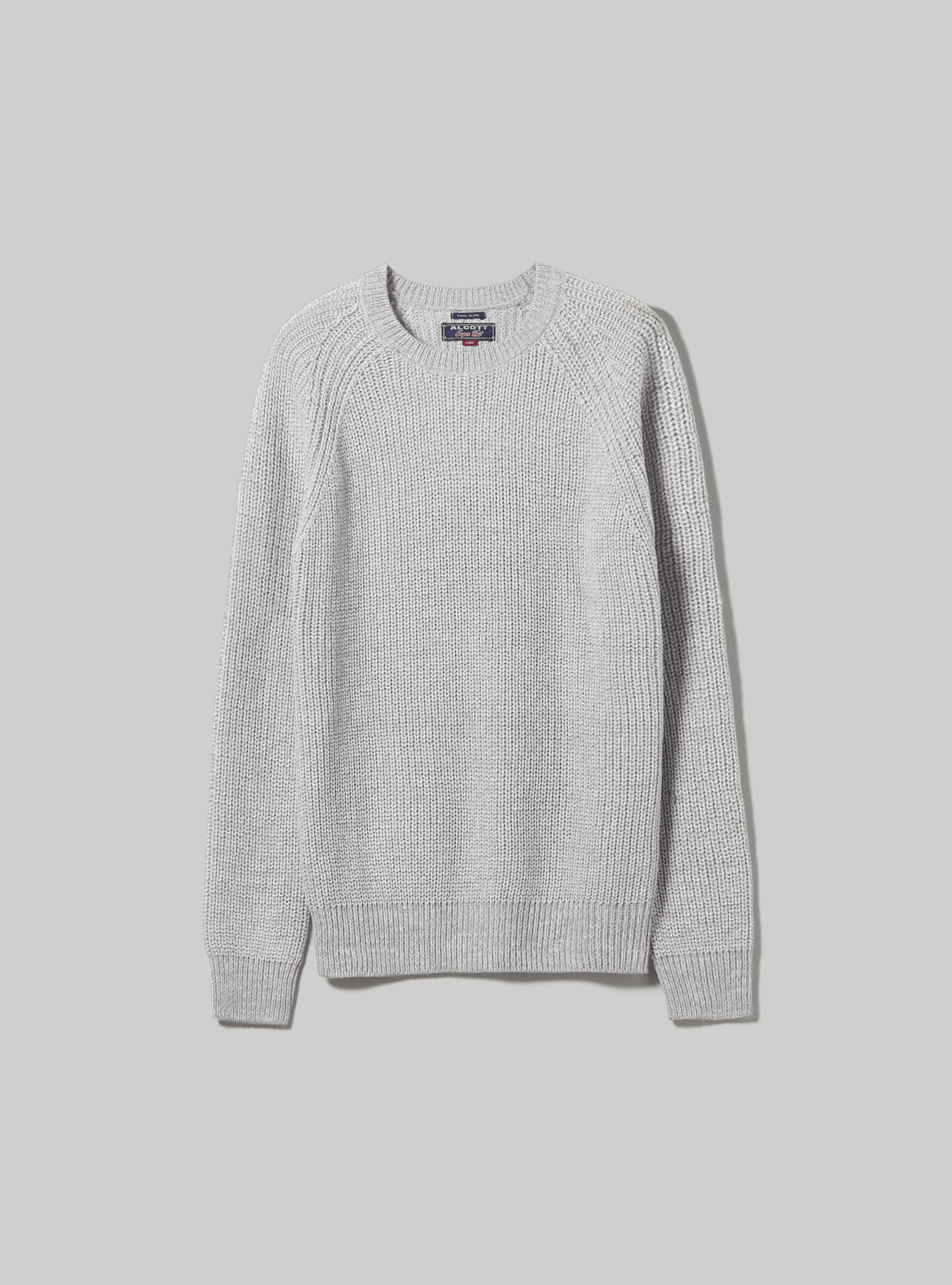 English rib crew-neck pullover, MGY3 GREY MEL LIGHT