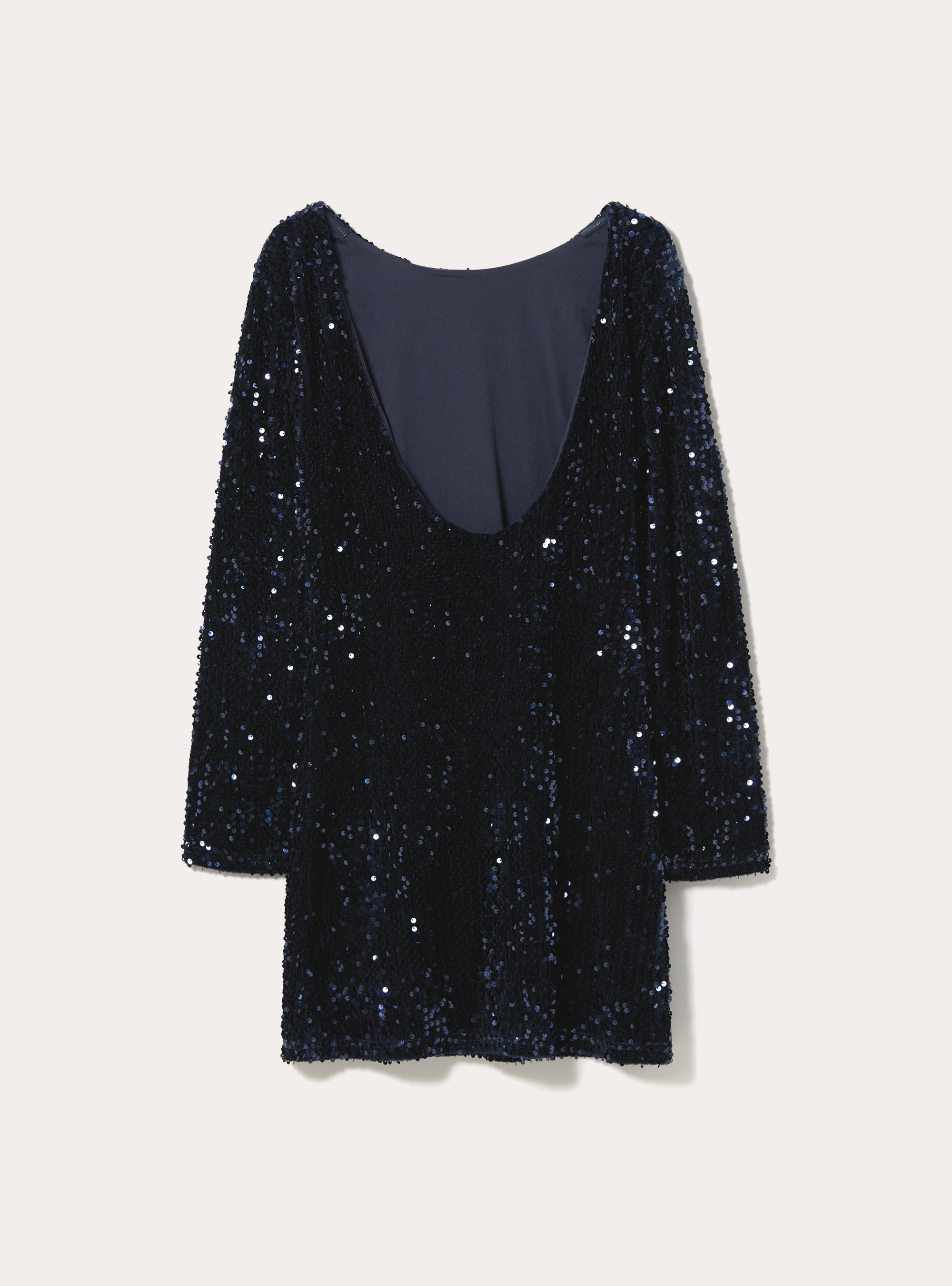 Vestito paillettes con schiena scoperta, RY1 ROYALE DARK