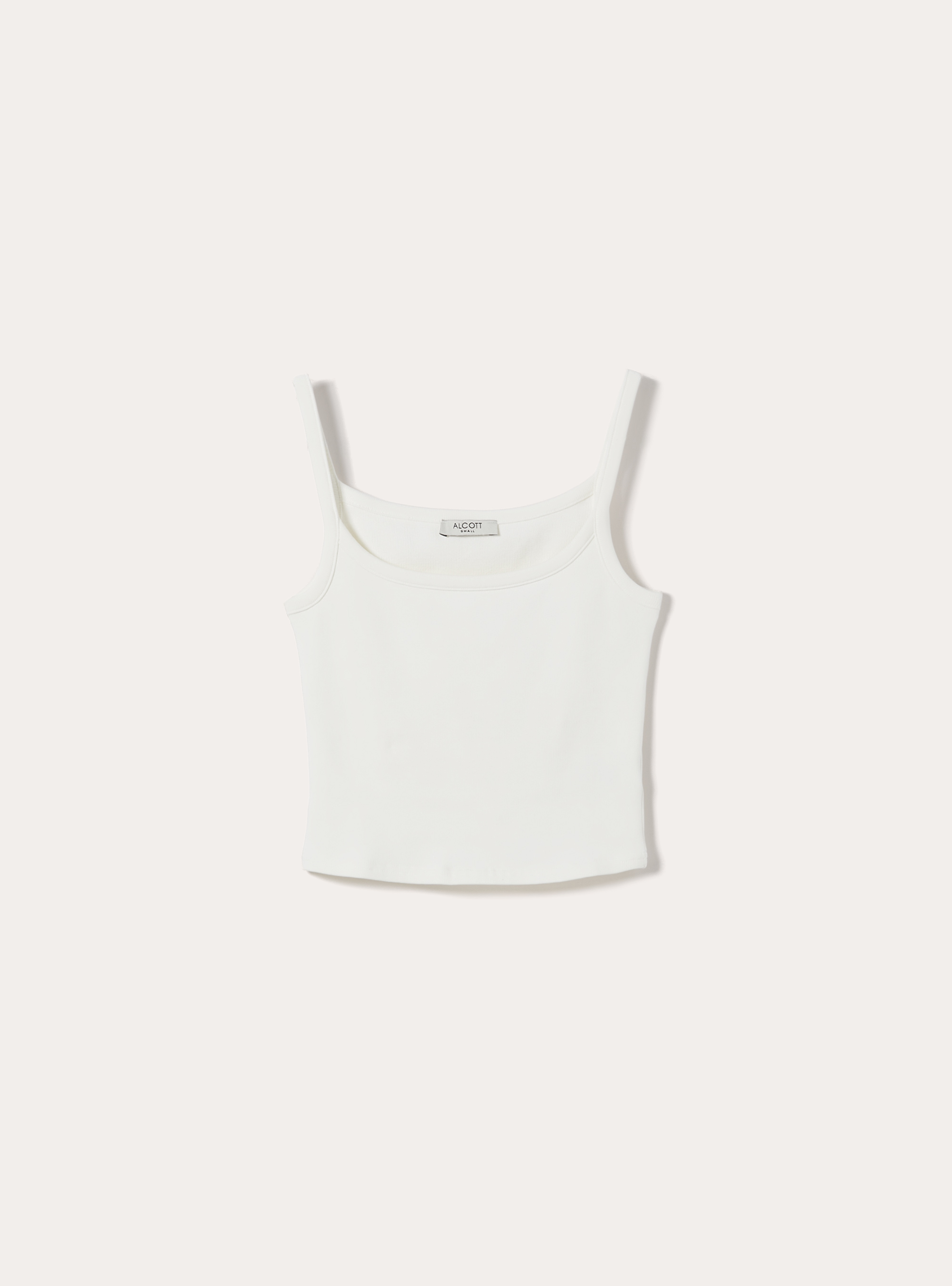 Canotta crop a coste basic, WH3 WHITE