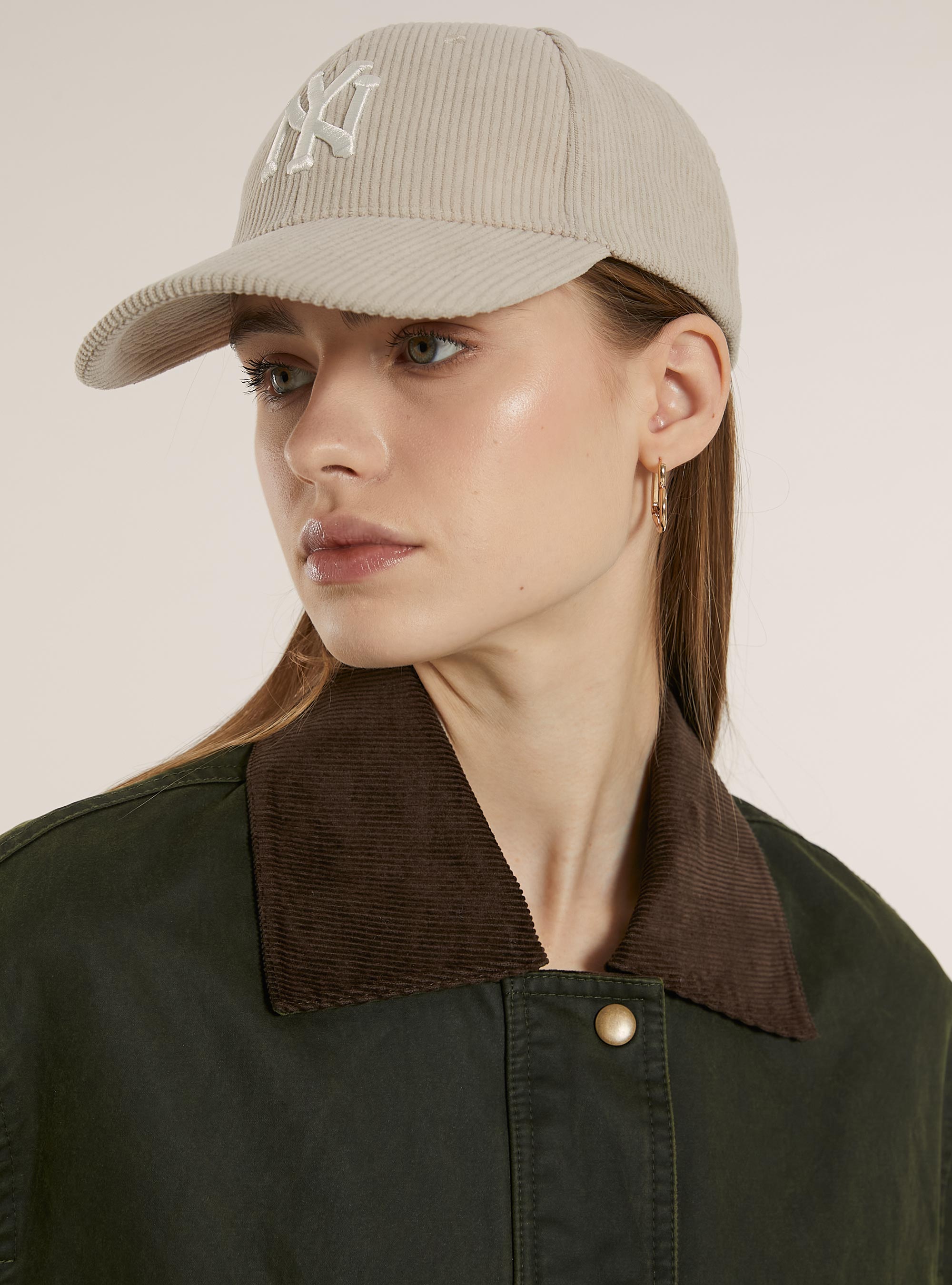 Cropped jacket with velvet collar, KY1 KAKY DARK