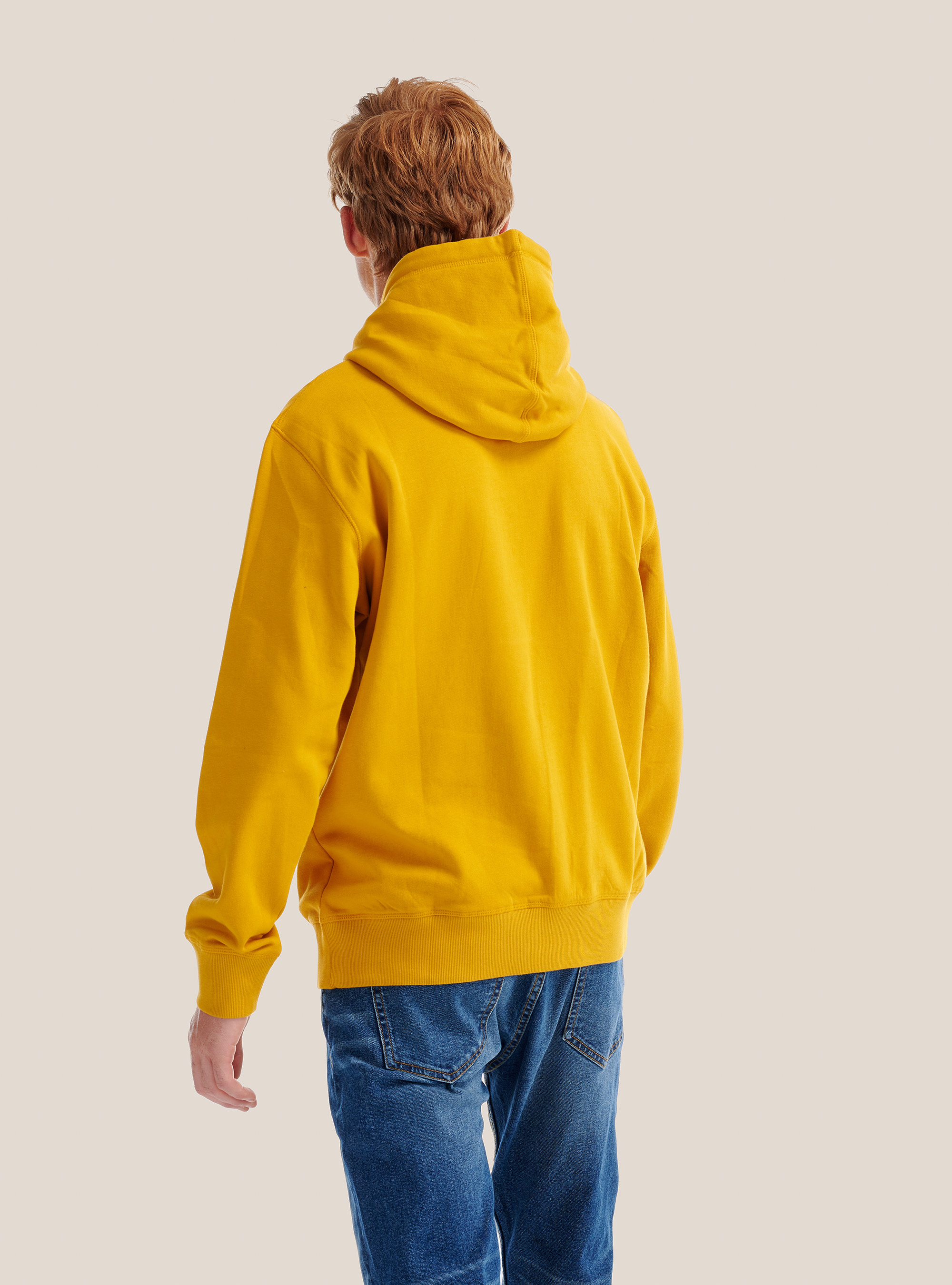 Felpa basic con cappuccio, SENAPE