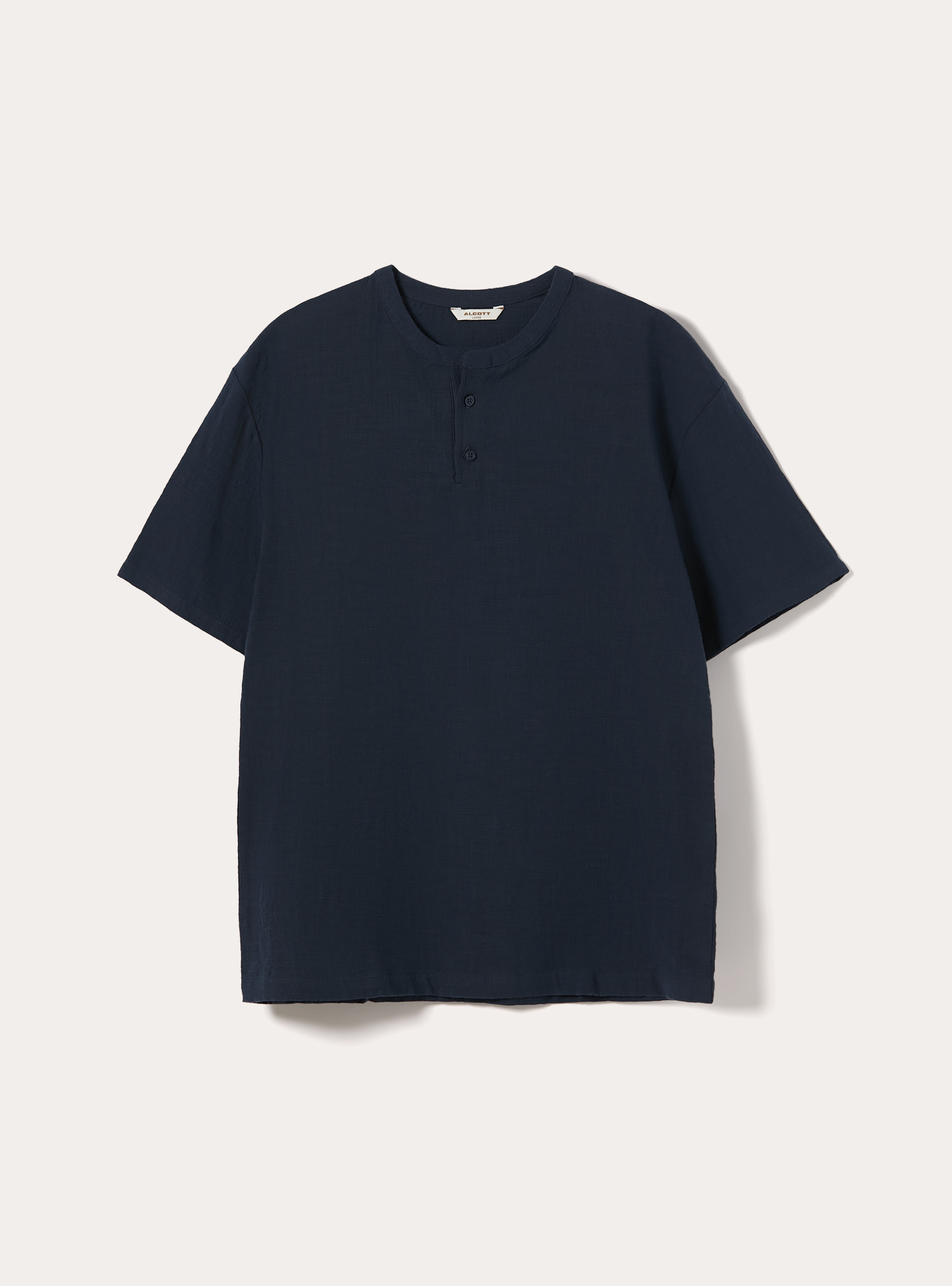 Camicia in cotone mezza placchetta, NA2 NAVY MEDIUM