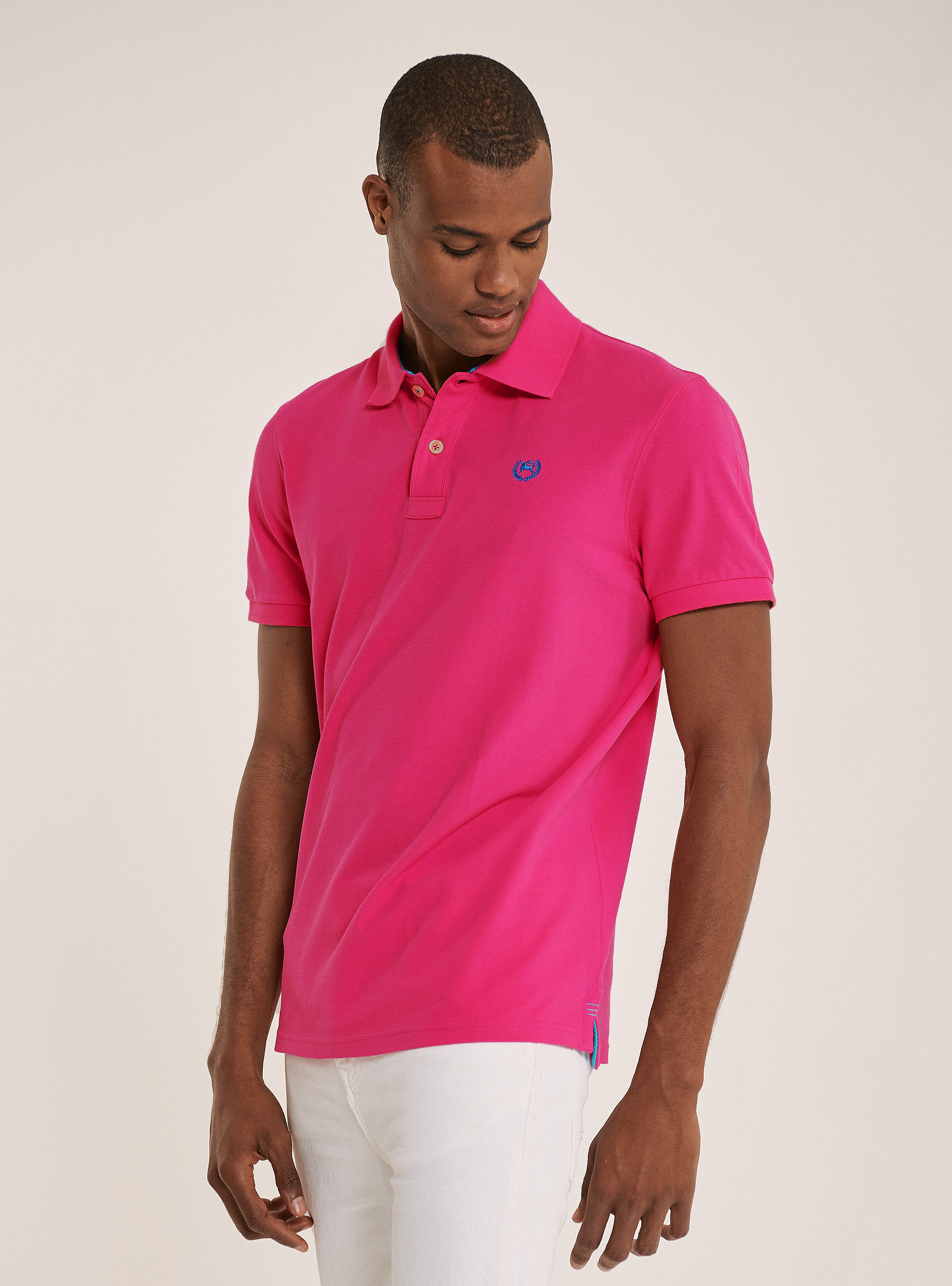 Polo avec broderie, C4435 FUXIA