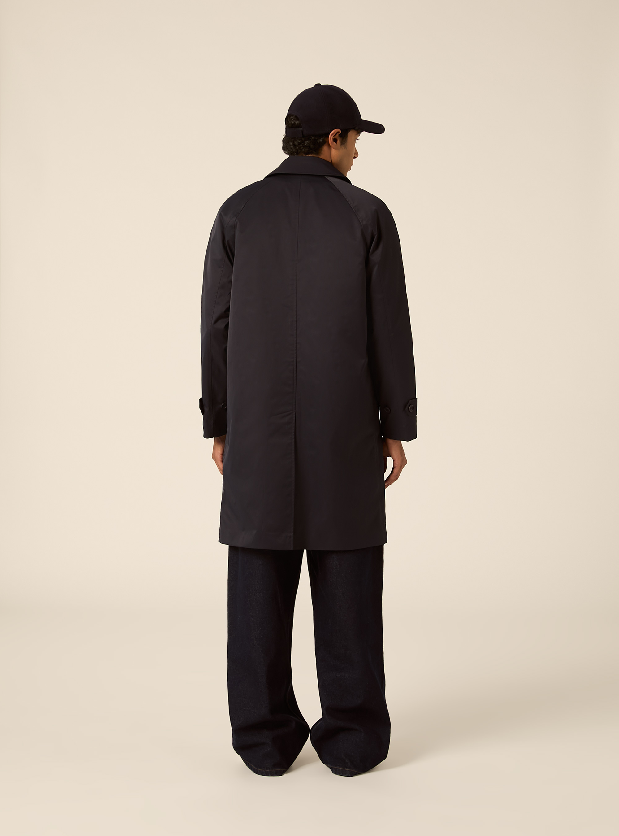 Mid length single breasted trench coat, NA1 NAVY DARK
