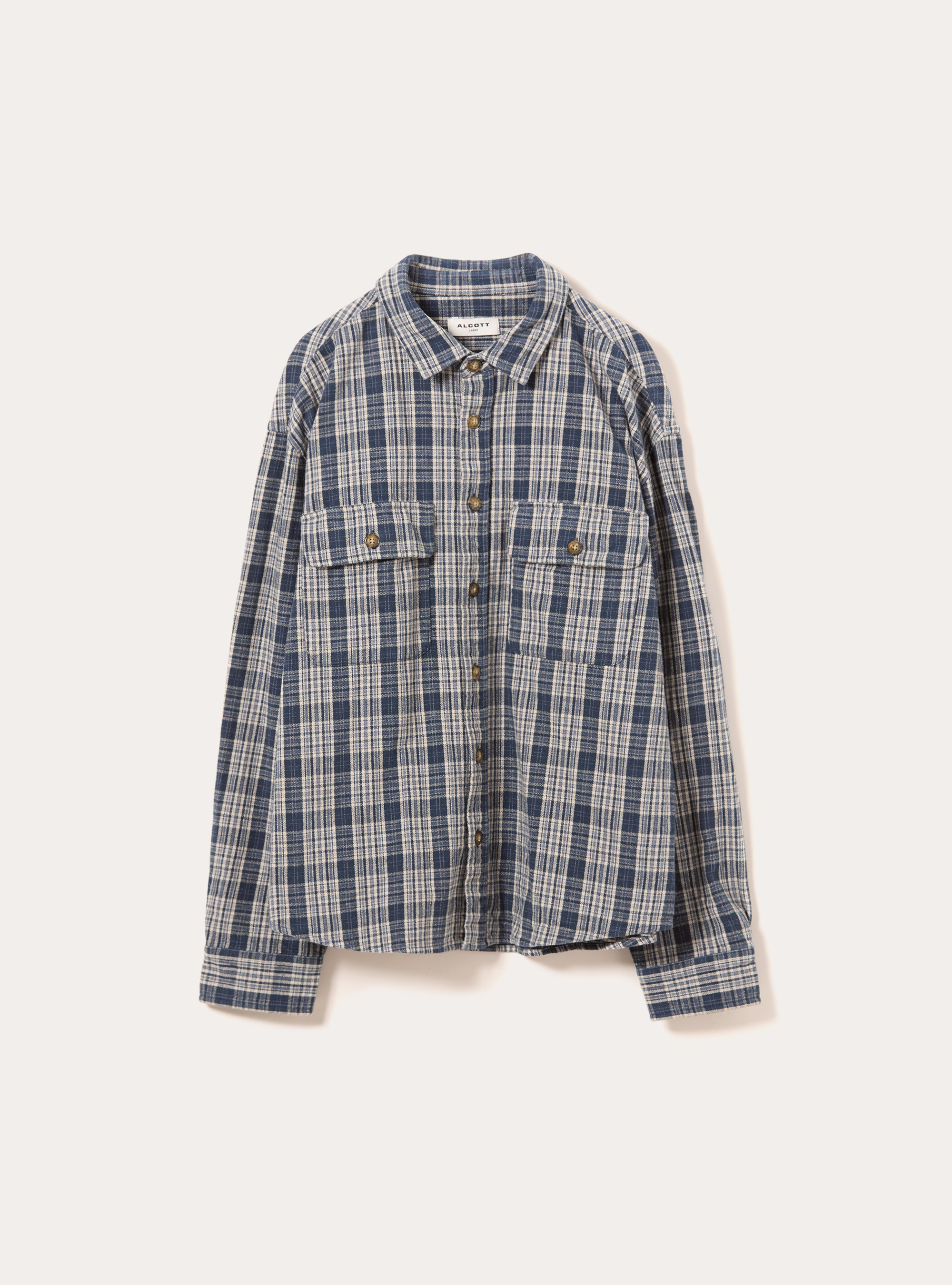 Veste chemise à carreaux en flanelle, BL2 BLUE MEDIUM