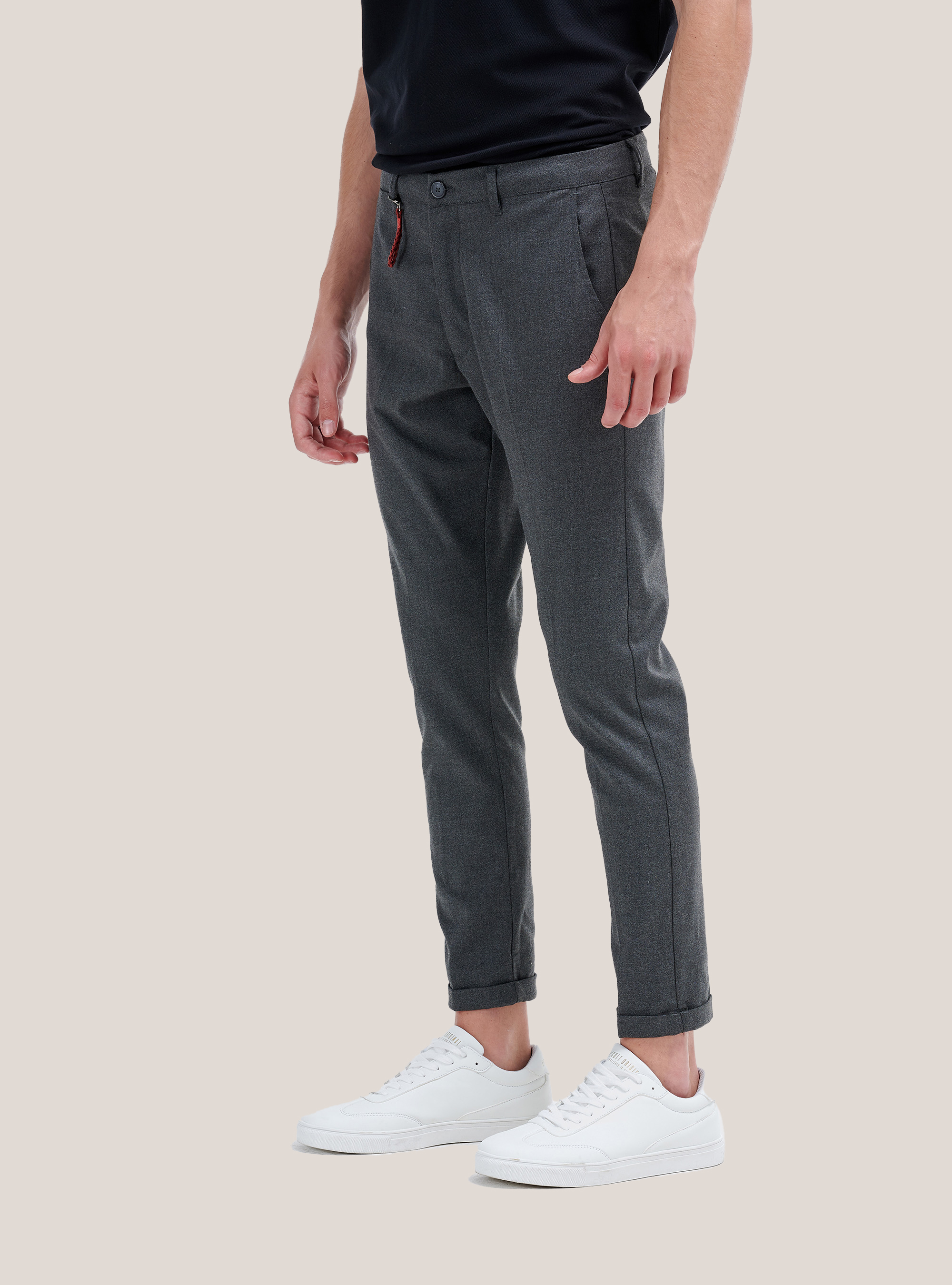 Pantalone slim fit, GREY MELANGE