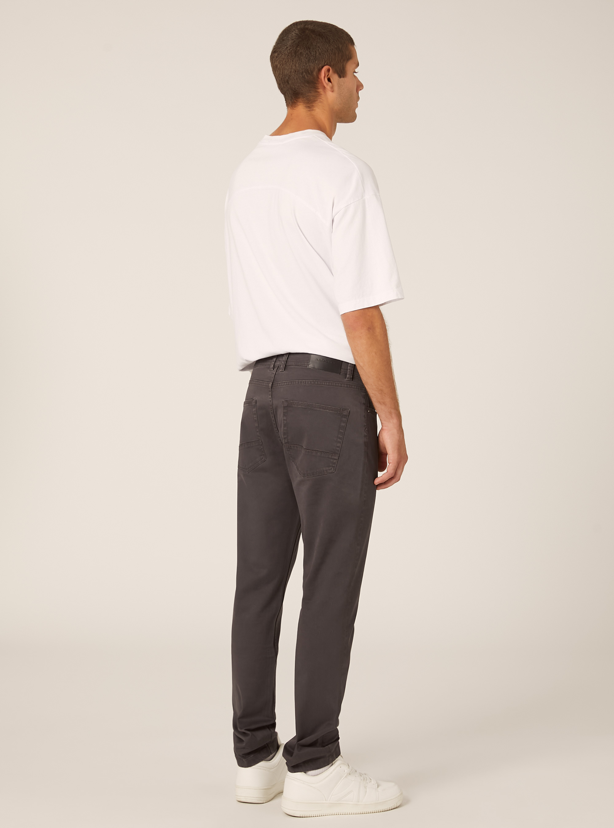 Pantalones pitillo de algodón, GY1 GREY DARK