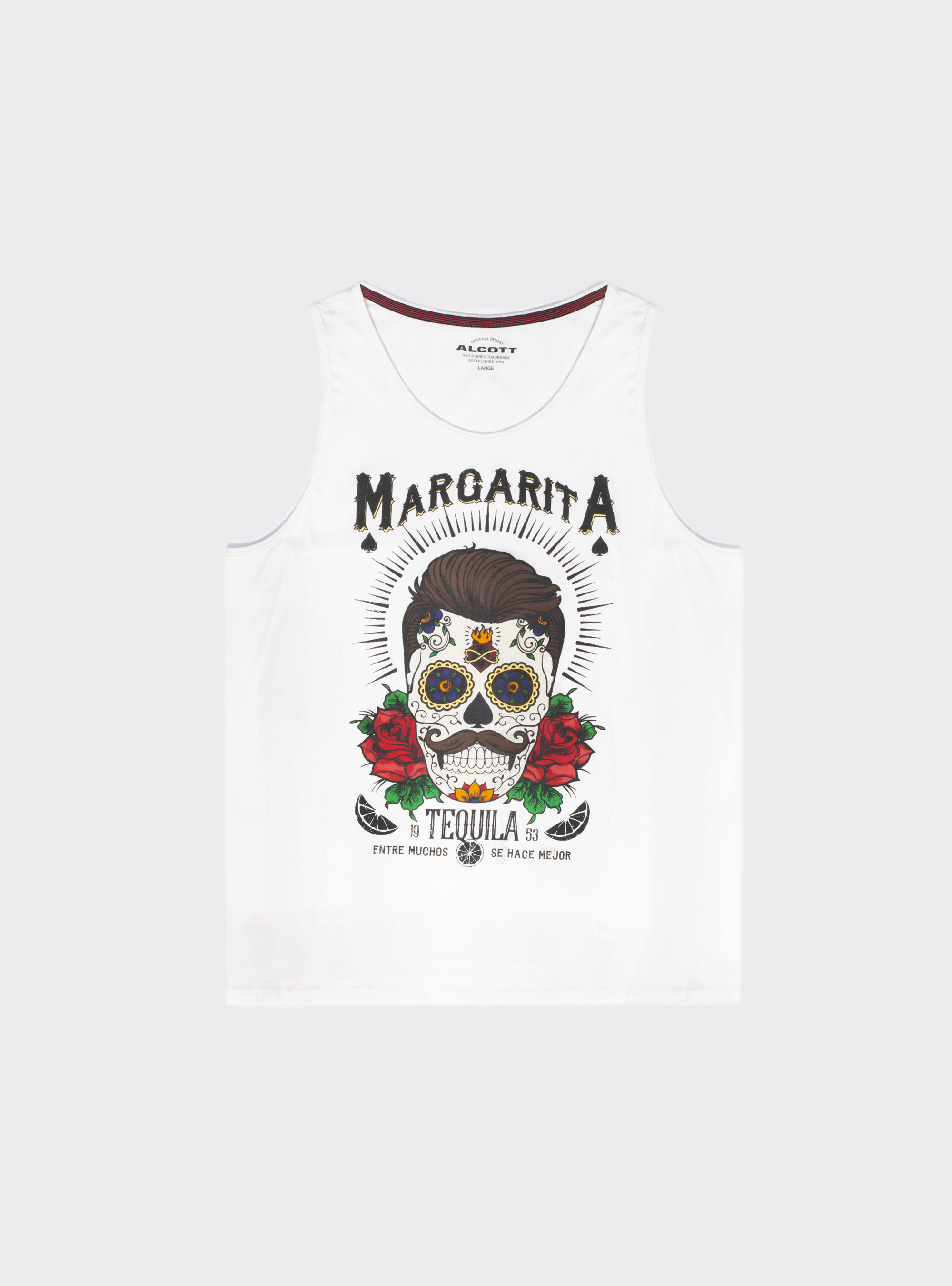 Graphic tank top, WHITE