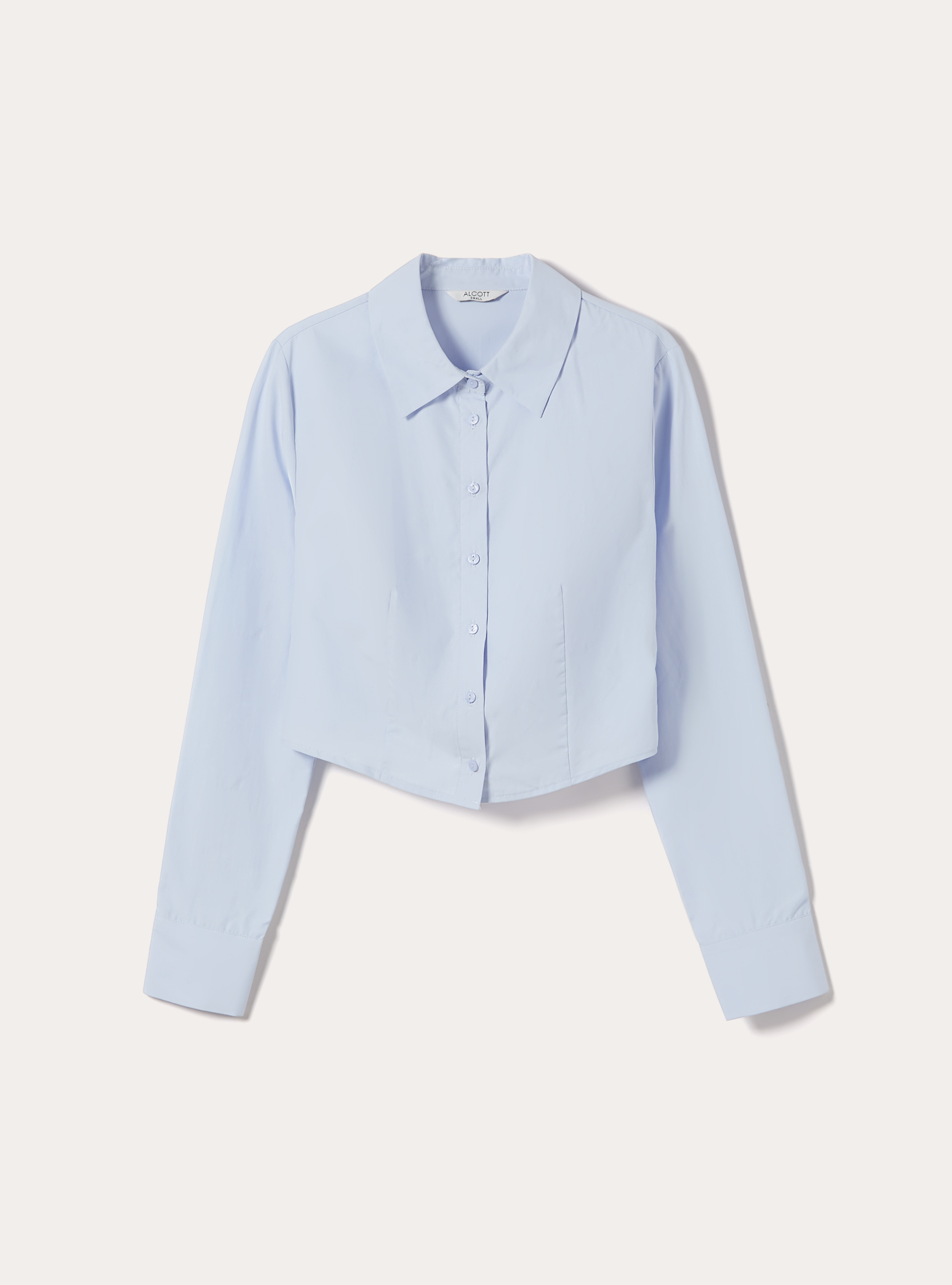 Cropped poplin shirt, AZ3 AZURE LIGHT