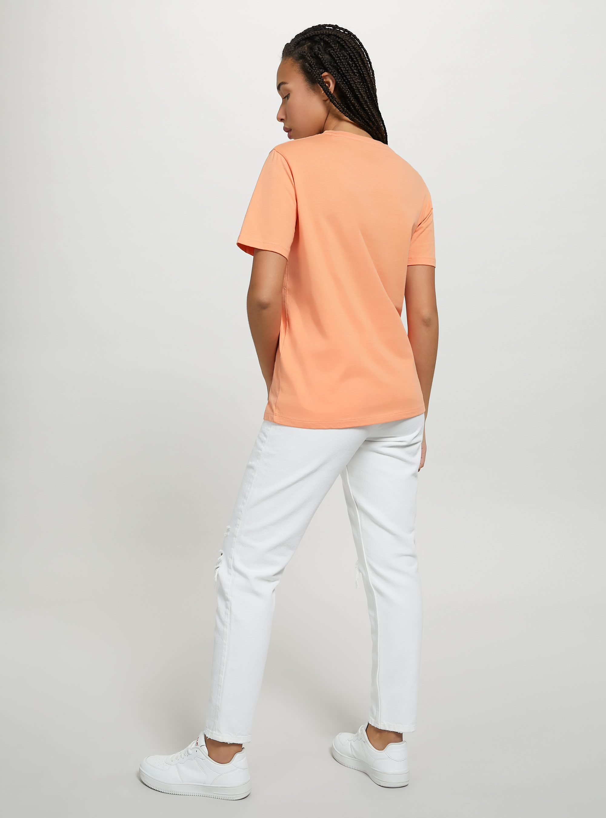 Cotton crew-neck T-shirt, OR3 ORANGE LIGHT